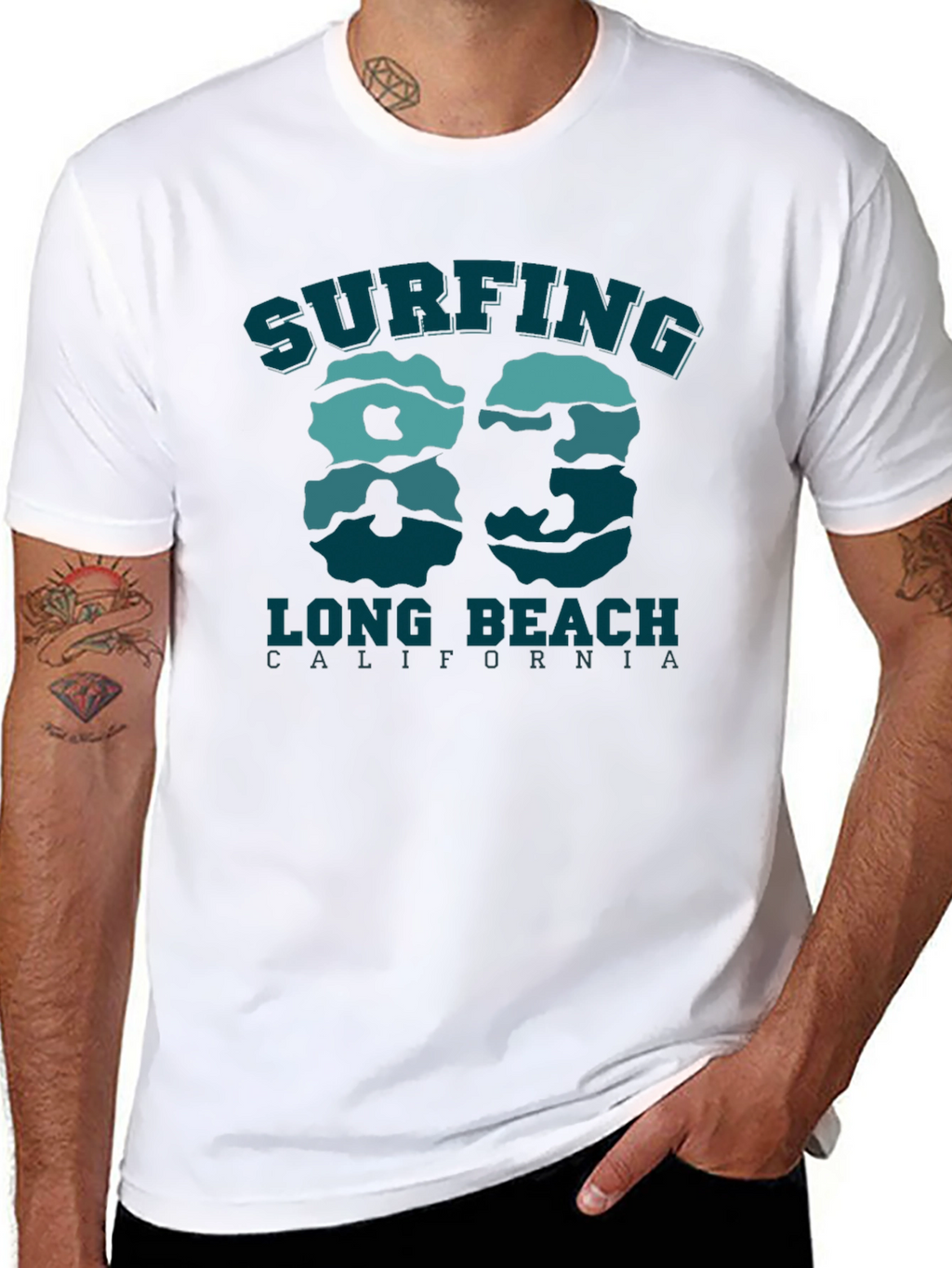 Surfing Long Beach California 83 T-Shirt