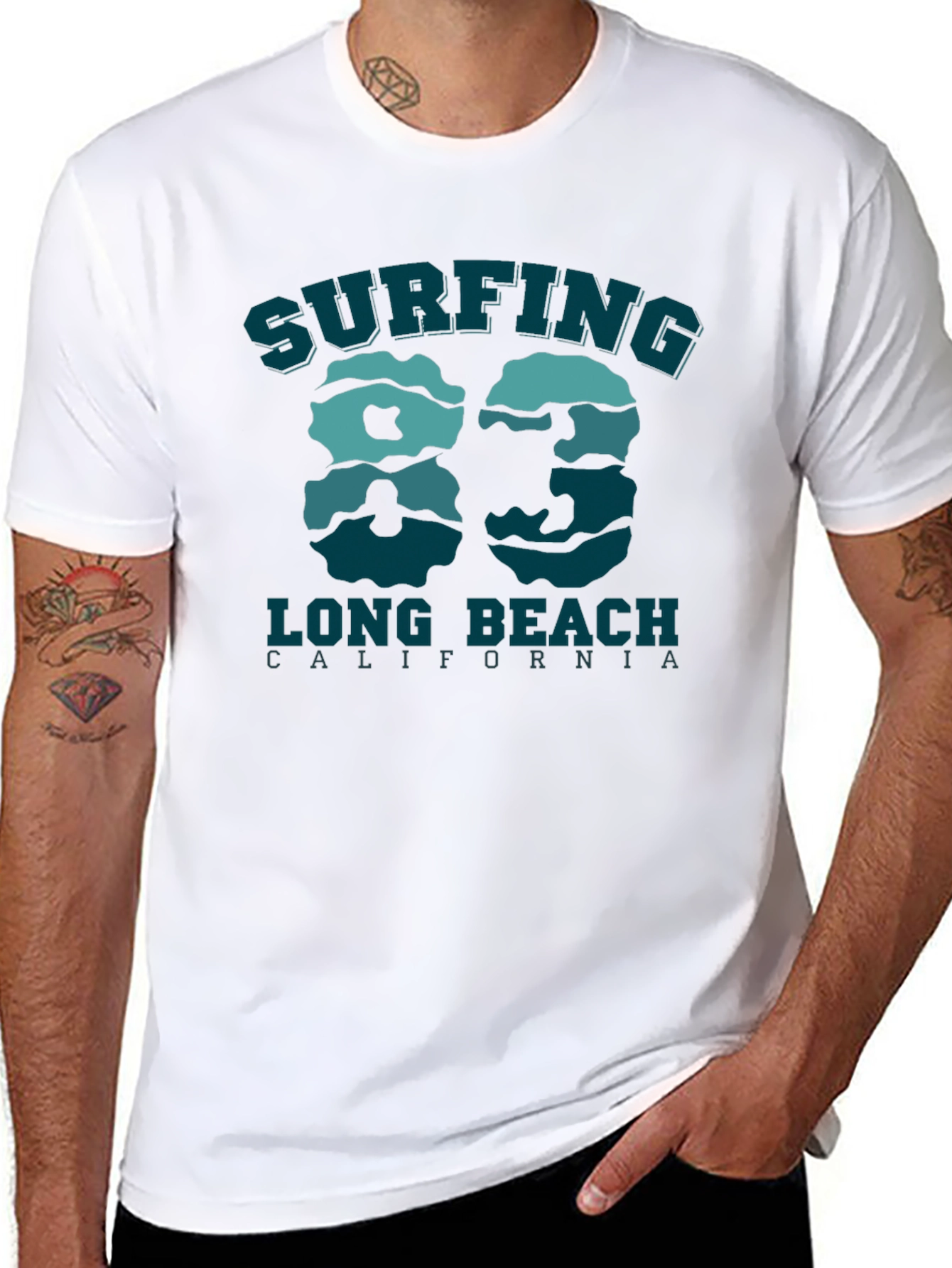 Surfing Long Beach California 83 T-Shirt