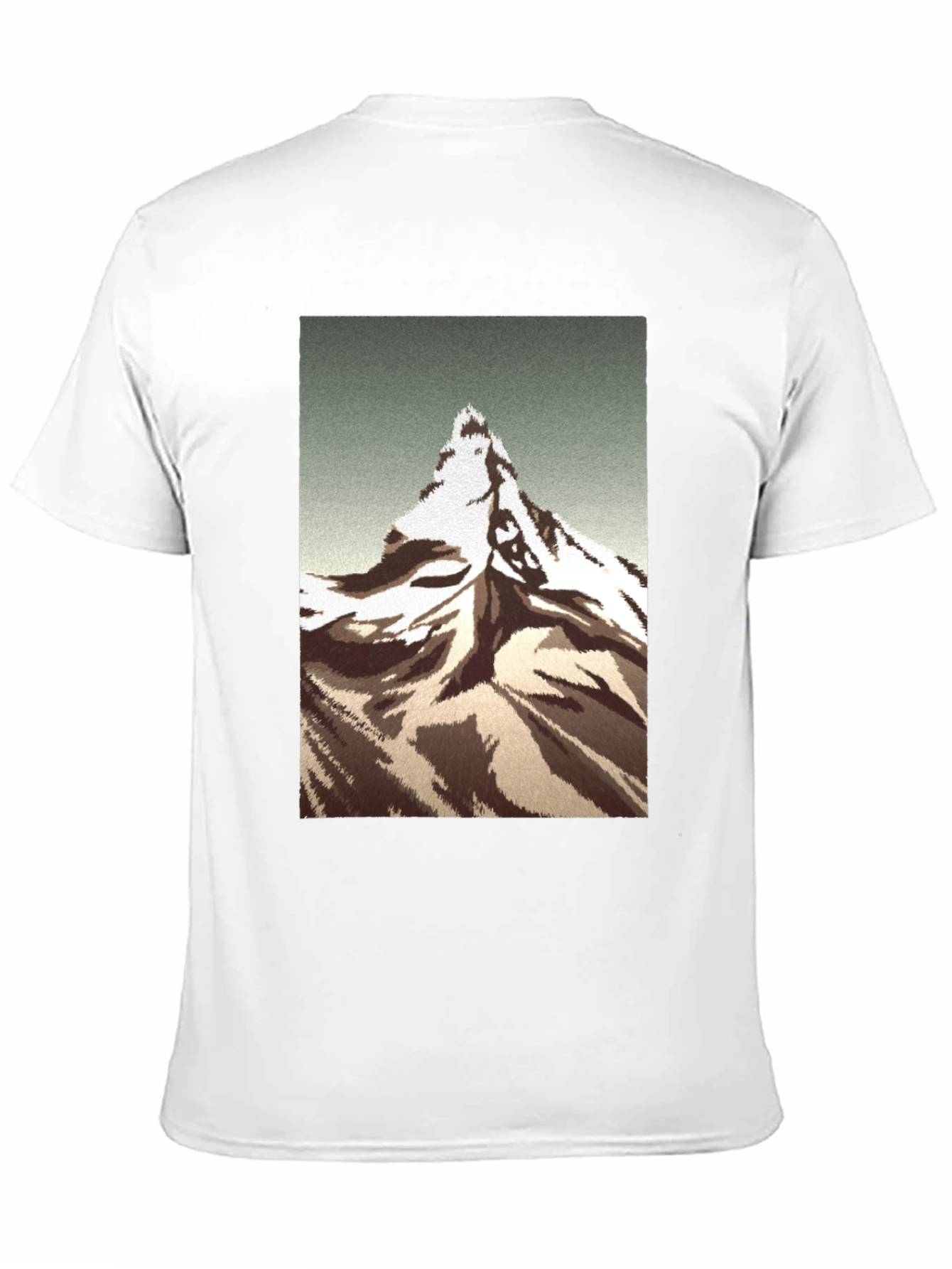 Mountain Peak Graphic Tee - Black Cotton T-Shirt