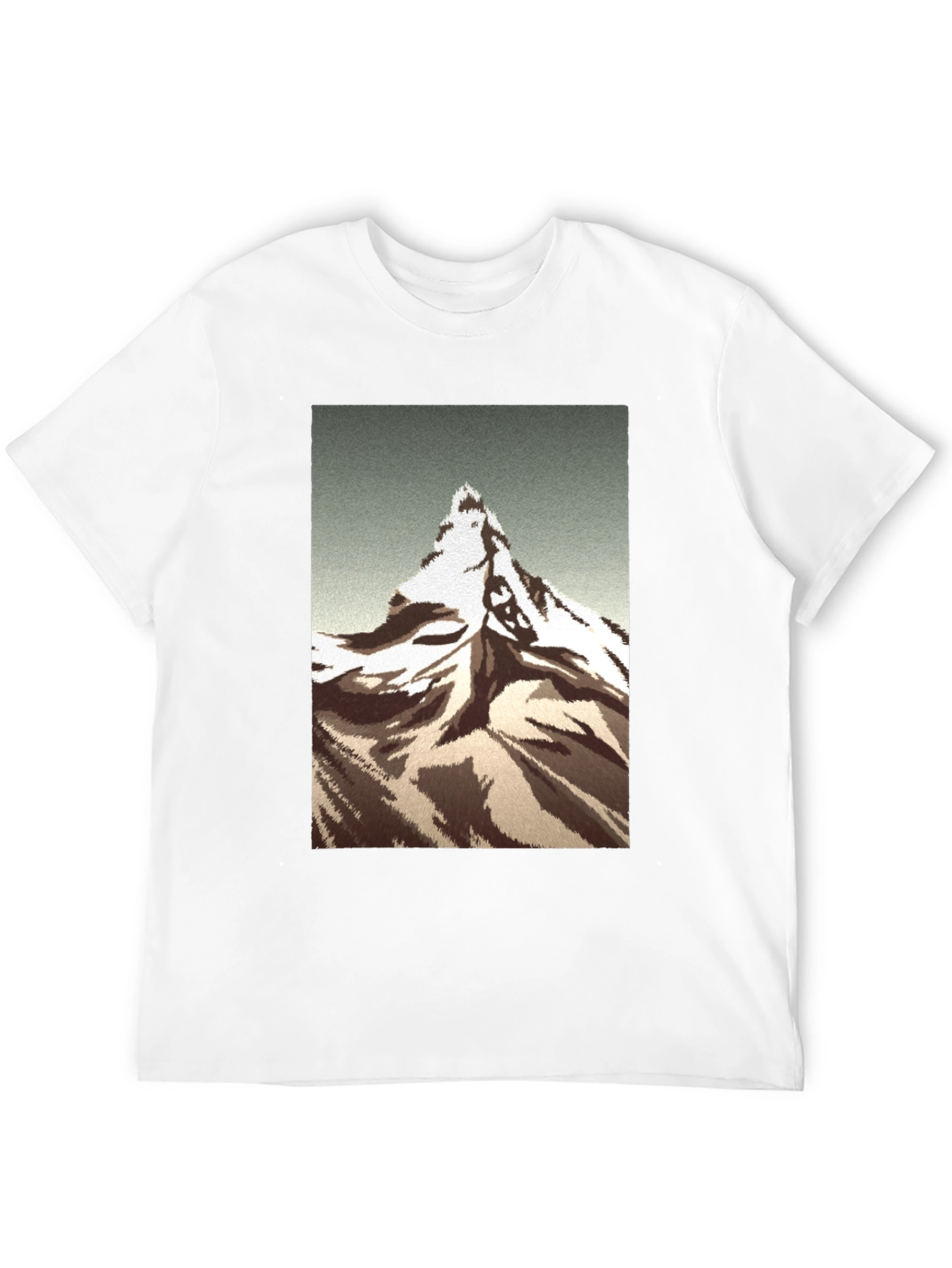 Mountain Peak Graphic Tee - Black Cotton T-Shirt