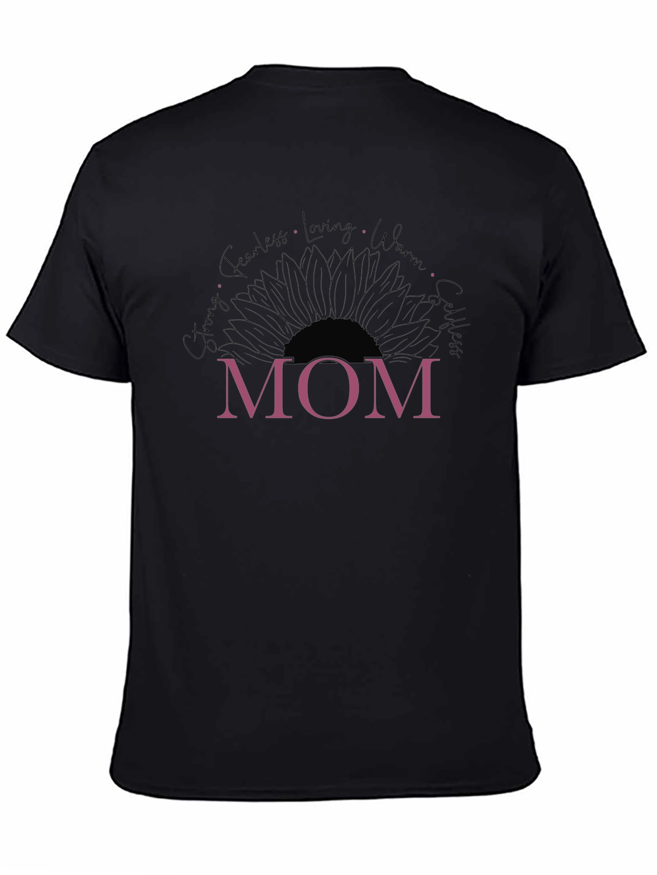 Mom Sunflower Graphic T-Shirt - Strong Fearless Loving