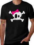 Skull & Crossbones T-Shirt with Pink Bow