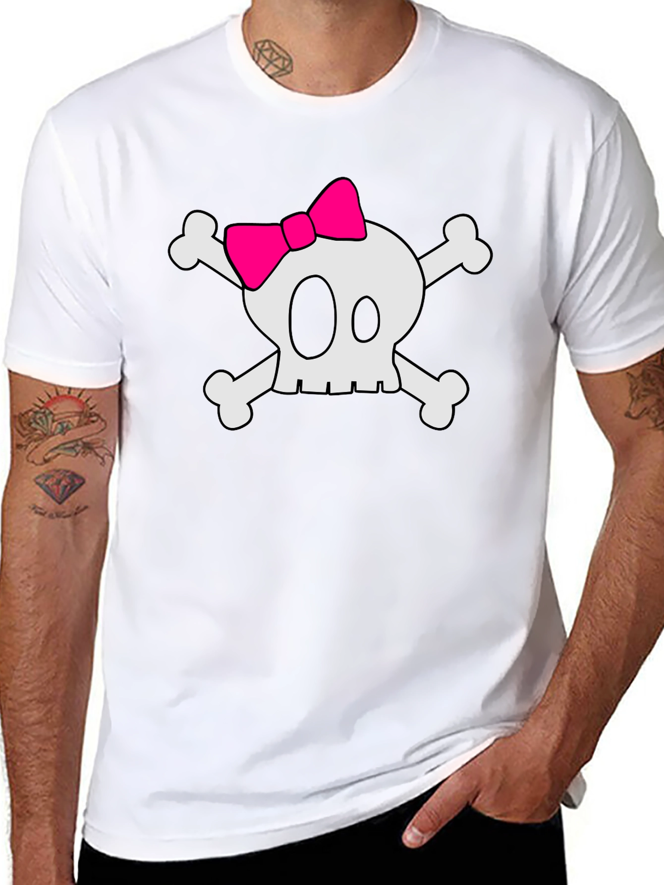 Skull & Crossbones T-Shirt with Pink Bow