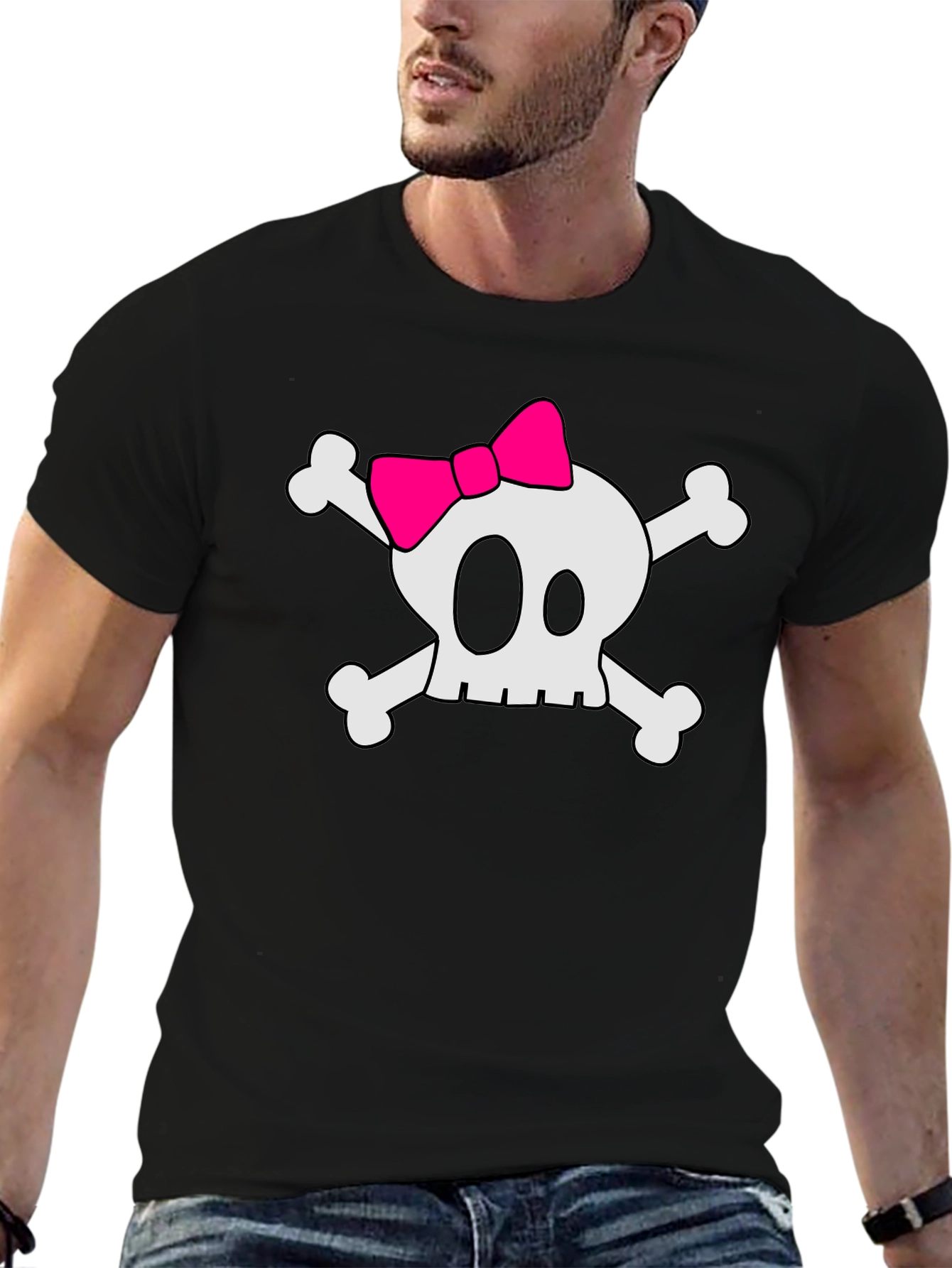 Skull & Crossbones T-Shirt with Pink Bow