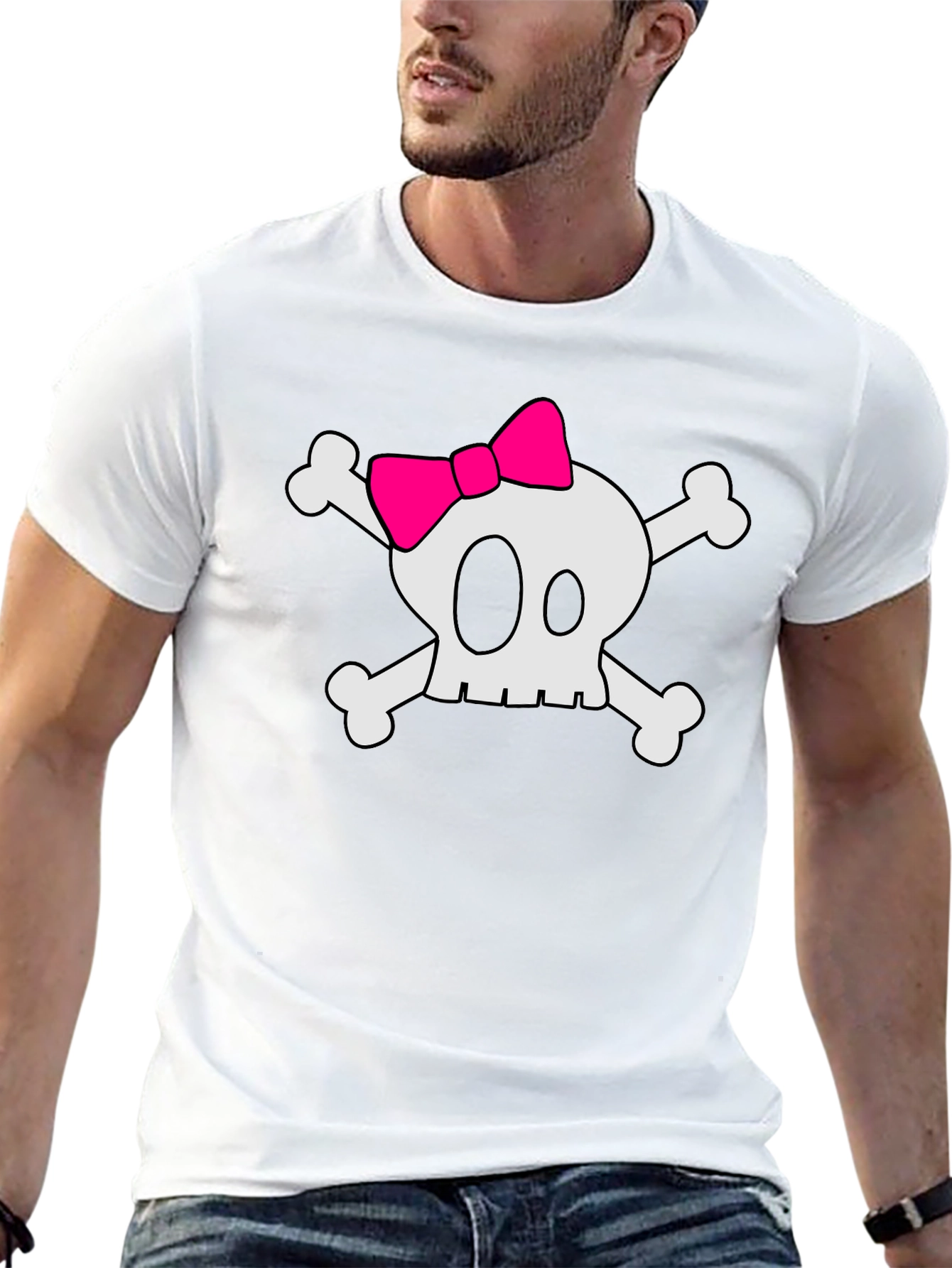Skull & Crossbones T-Shirt with Pink Bow