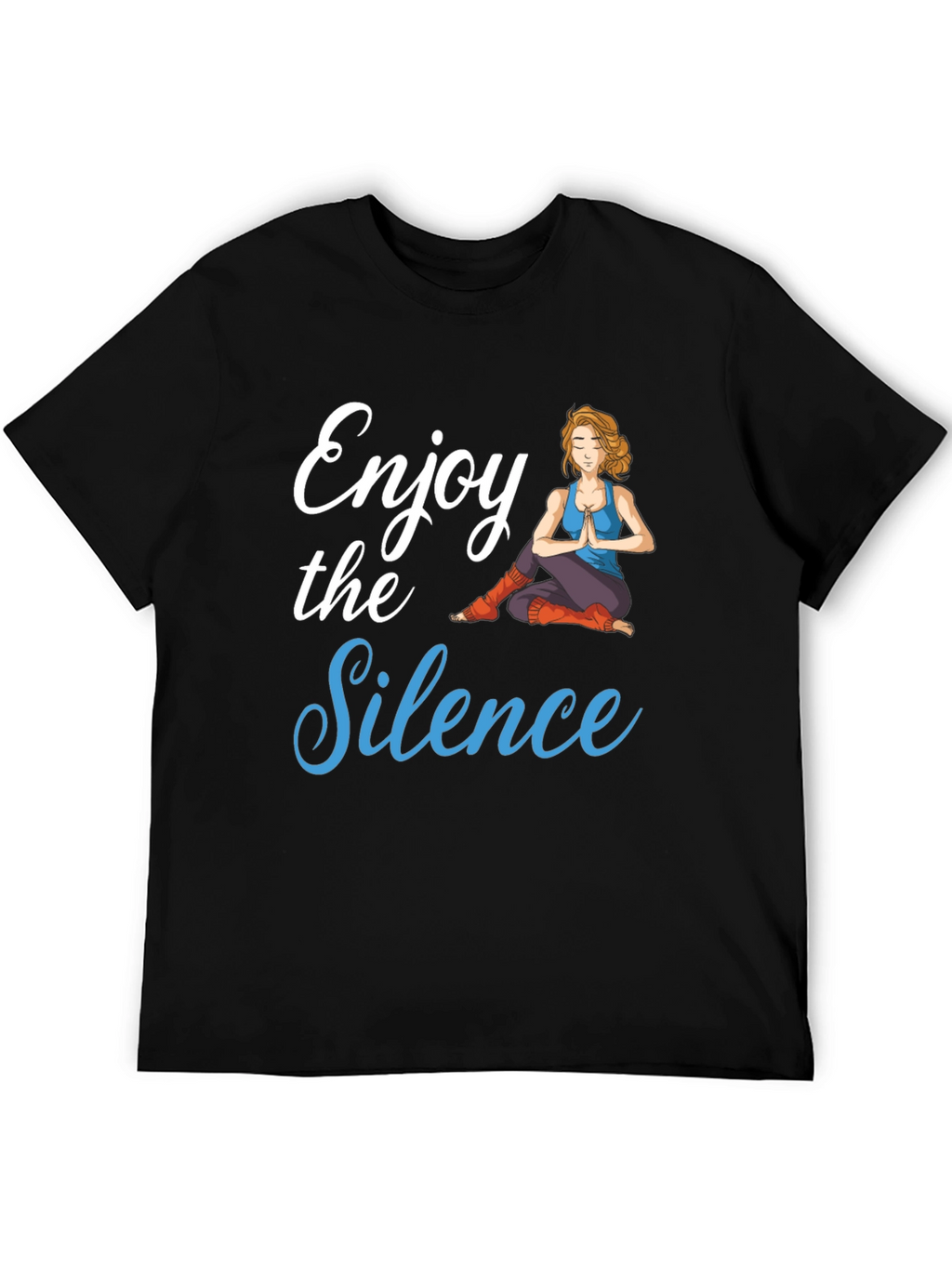 Enjoy the Silence Yoga Graphic Black T-Shirt