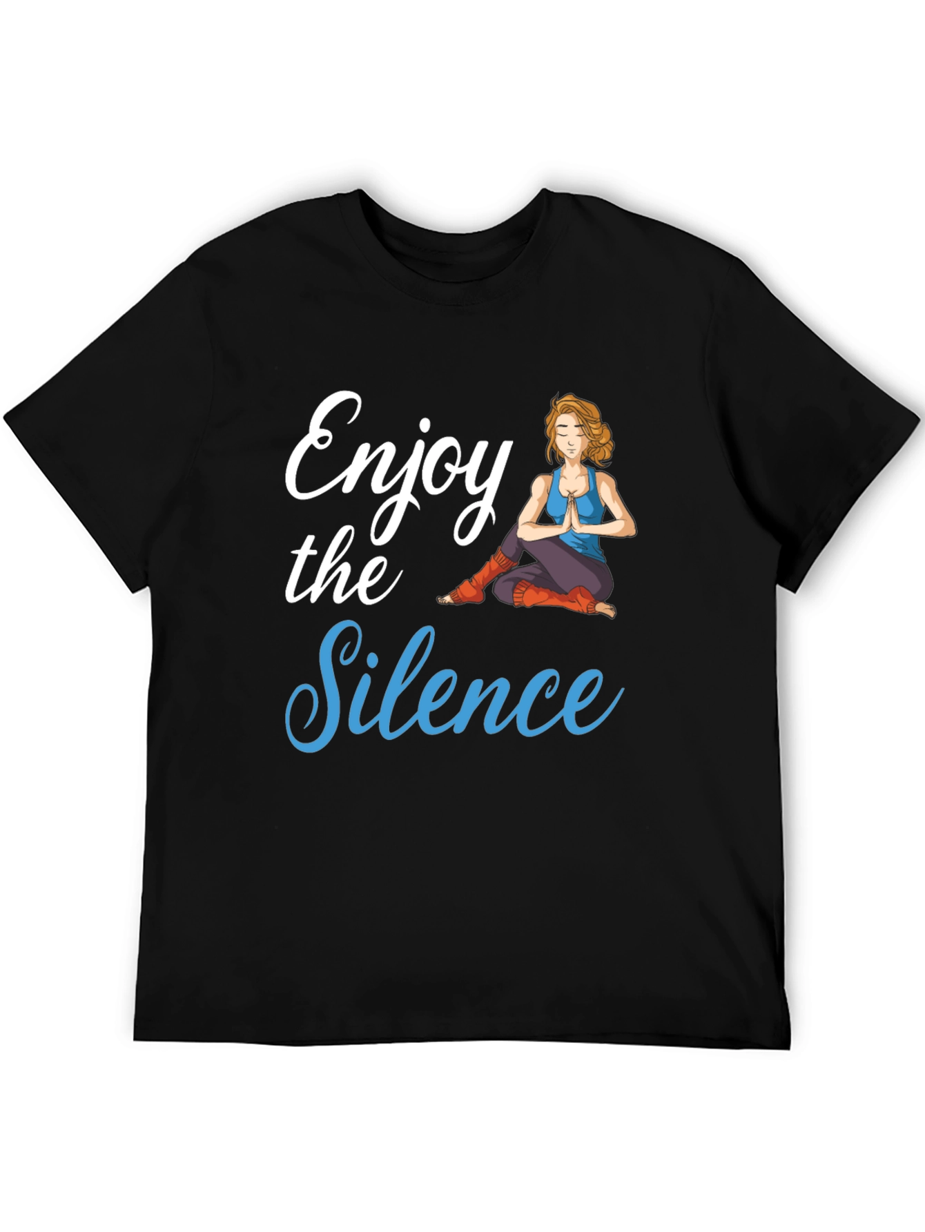 Enjoy the Silence Yoga Graphic Black T-Shirt