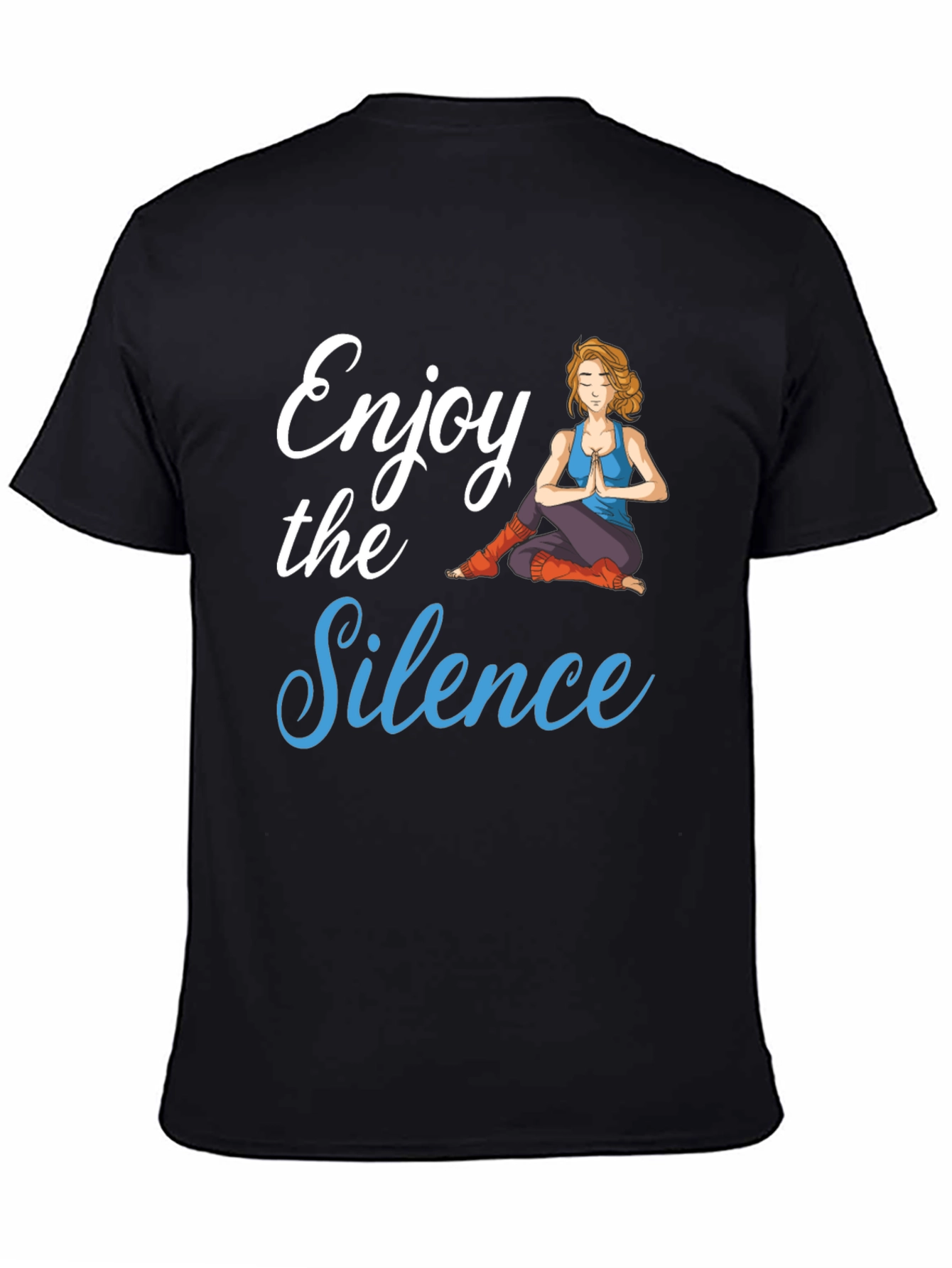 Enjoy the Silence Yoga Graphic Black T-Shirt