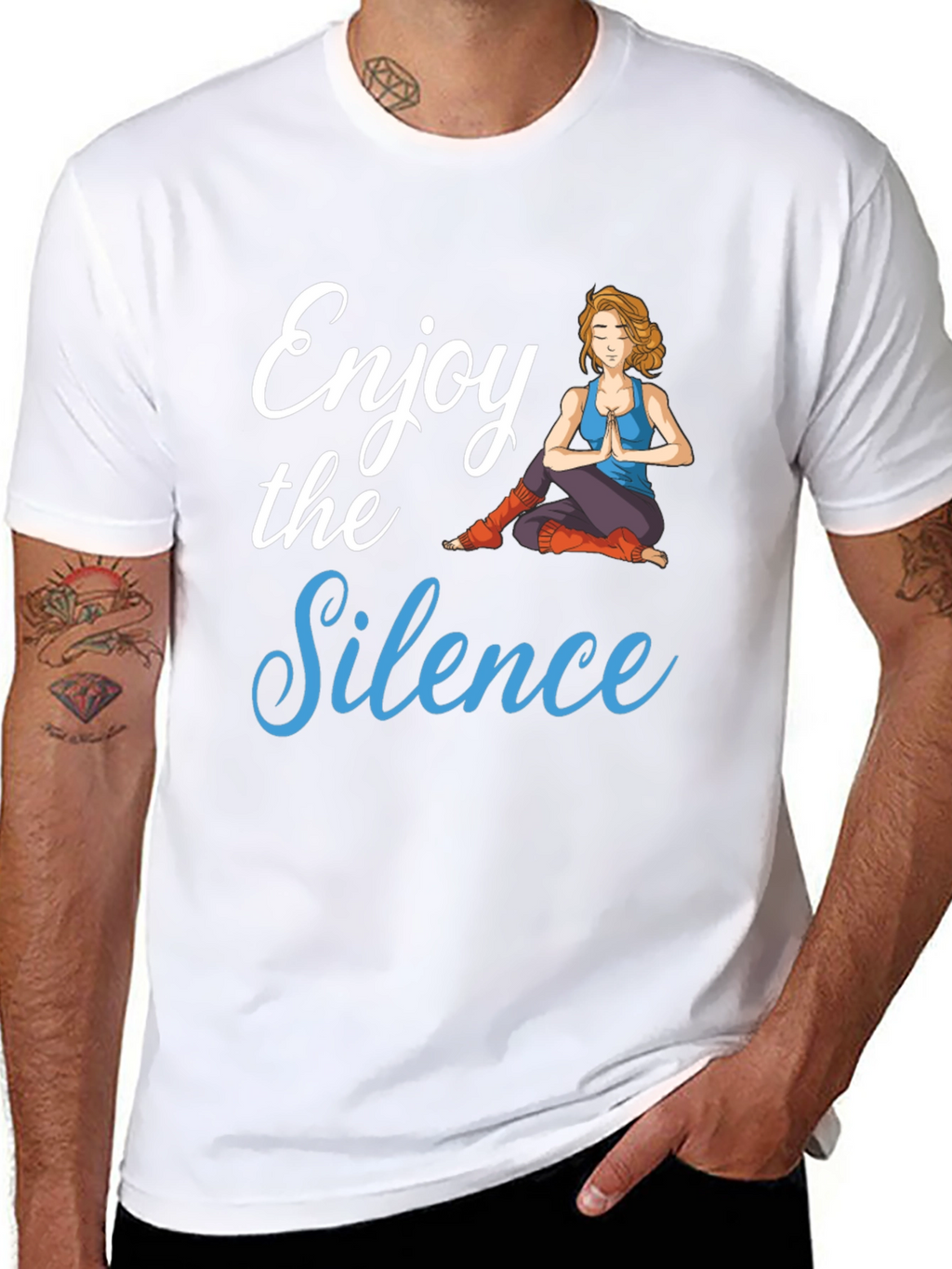Enjoy the Silence Yoga Graphic Black T-Shirt