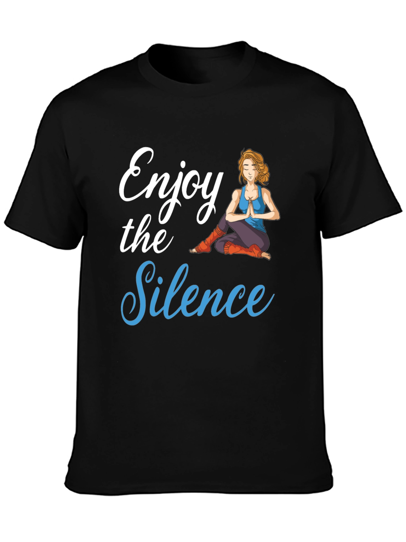 Enjoy the Silence Yoga Graphic Black T-Shirt