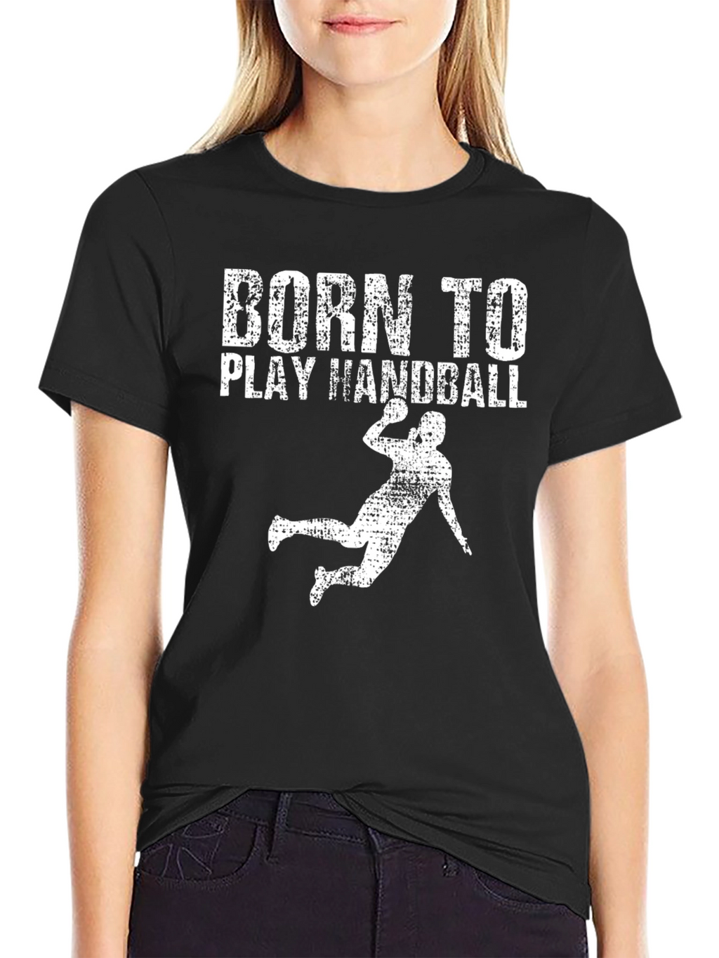 Born To Play Handball Black T-Shirt