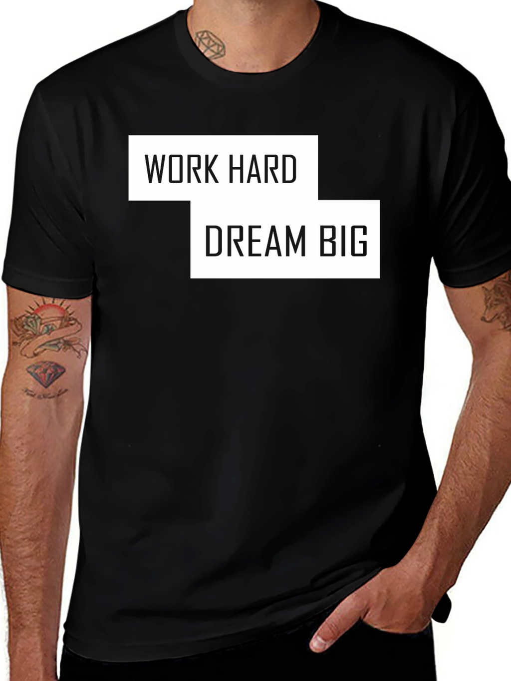 Work Hard Dream Big Black Tee