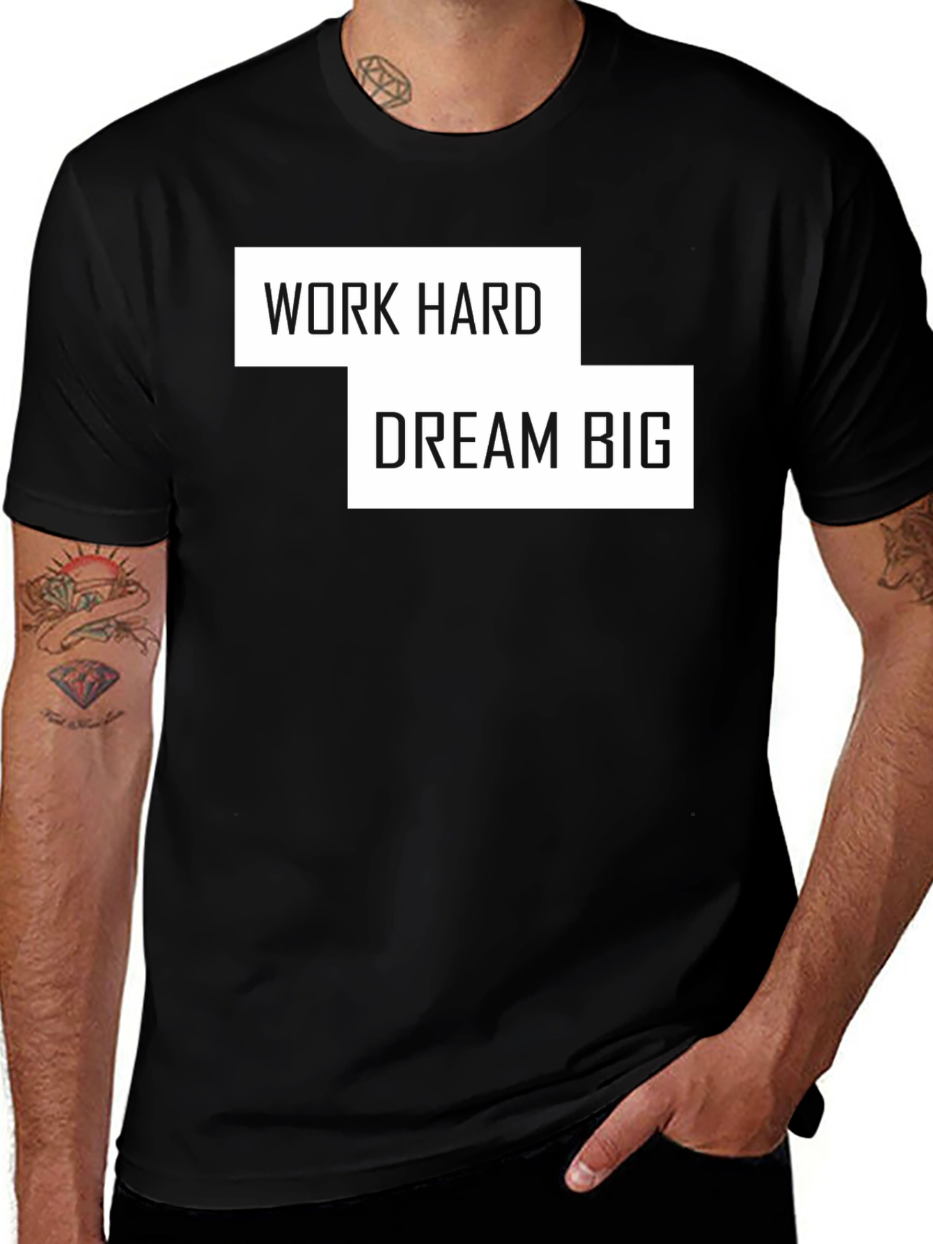 Work Hard Dream Big Black Tee