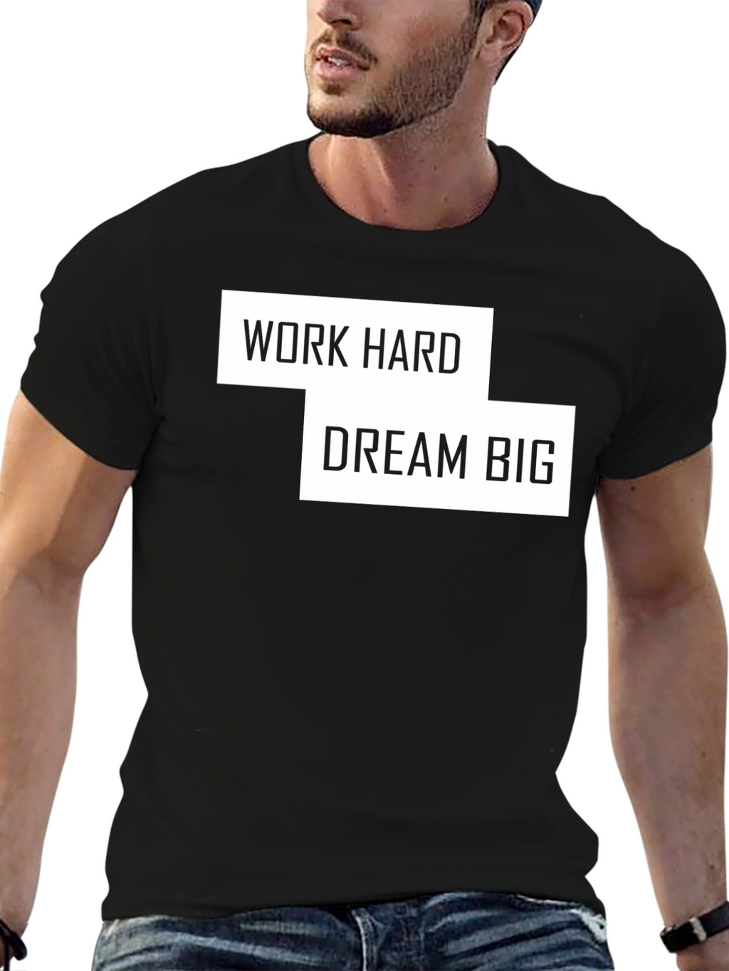Work Hard Dream Big Black Tee