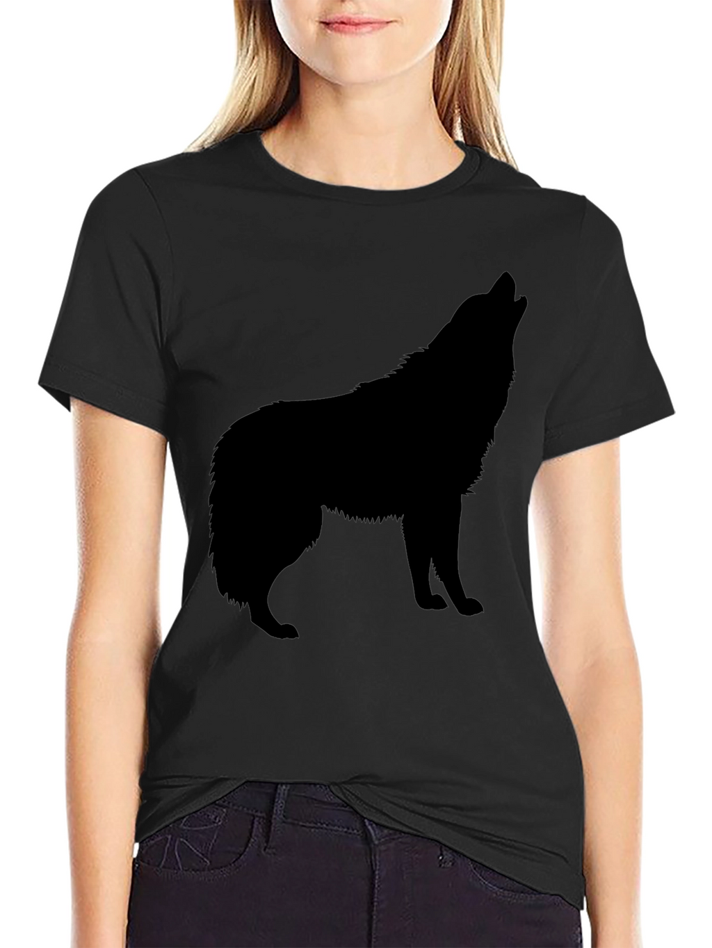 Black Wolf Silhouette T-Shirt - Mens Graphic Tee