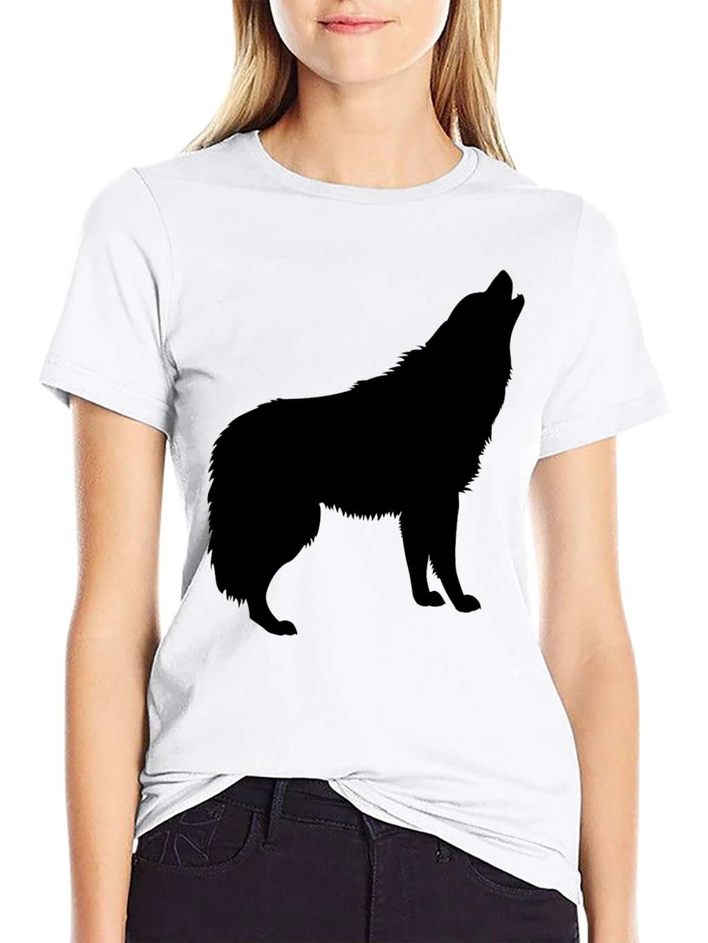 Black Wolf Silhouette T-Shirt - Mens Graphic Tee
