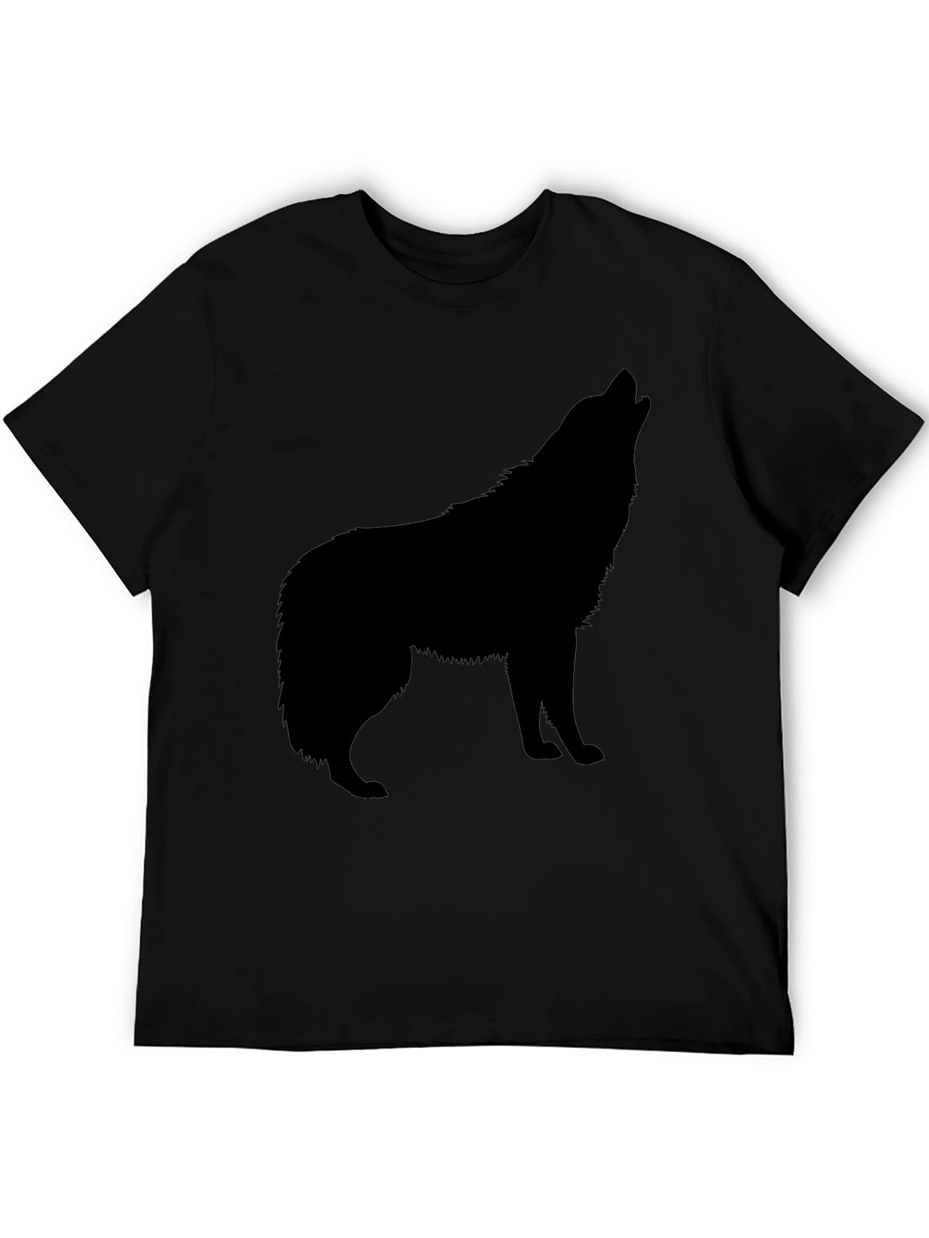 Black Wolf Silhouette T-Shirt - Mens Graphic Tee