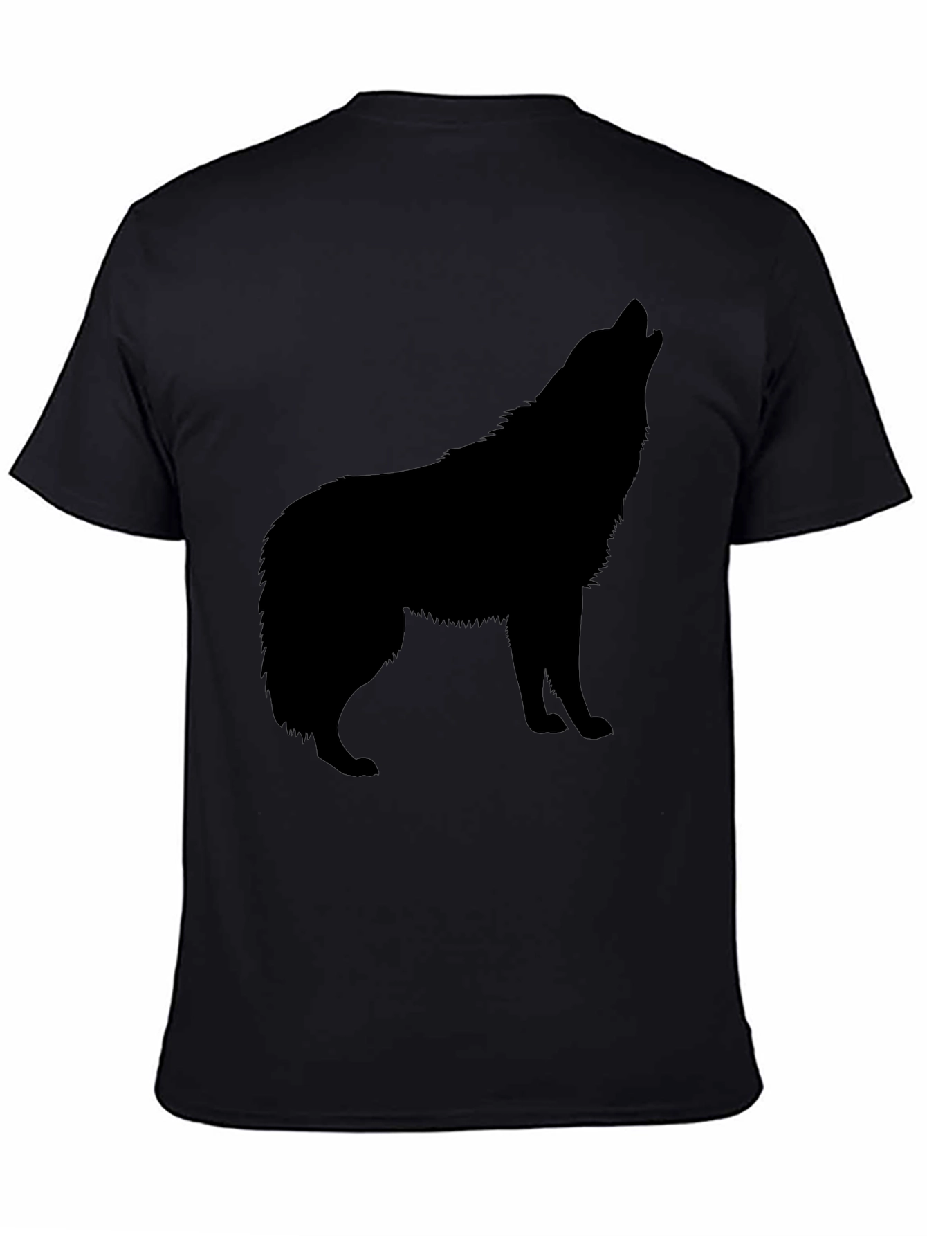 Black Wolf Silhouette T-Shirt - Mens Graphic Tee