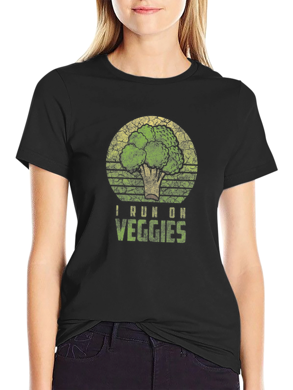 I Run on Veggies T-Shirt - Broccoli Graphic Tee