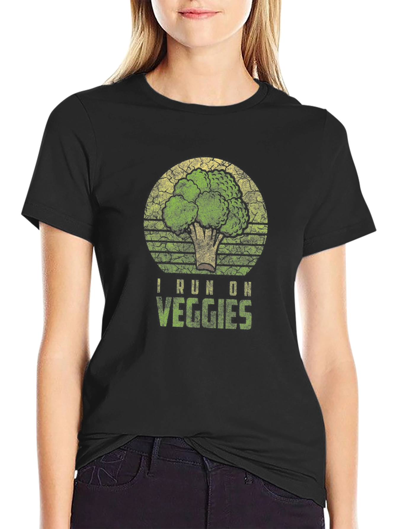 I Run on Veggies T-Shirt - Broccoli Graphic Tee