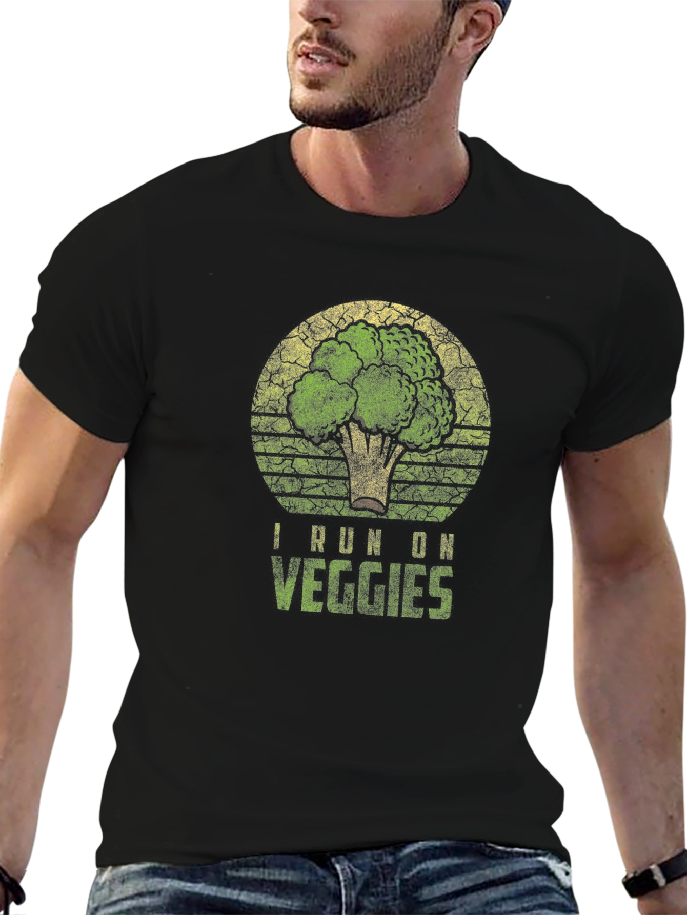 I Run on Veggies T-Shirt - Broccoli Graphic Tee