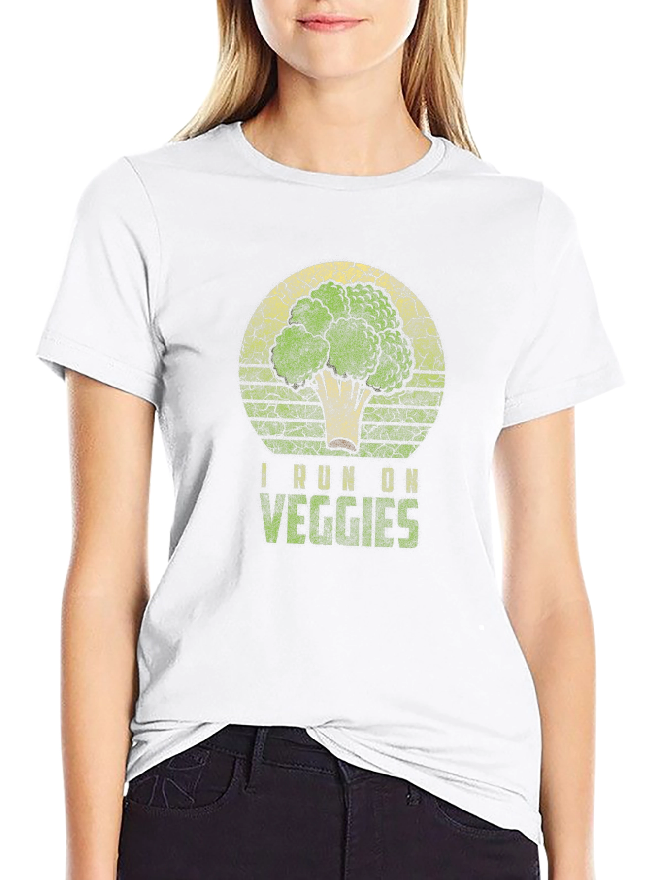 I Run on Veggies T-Shirt - Broccoli Graphic Tee
