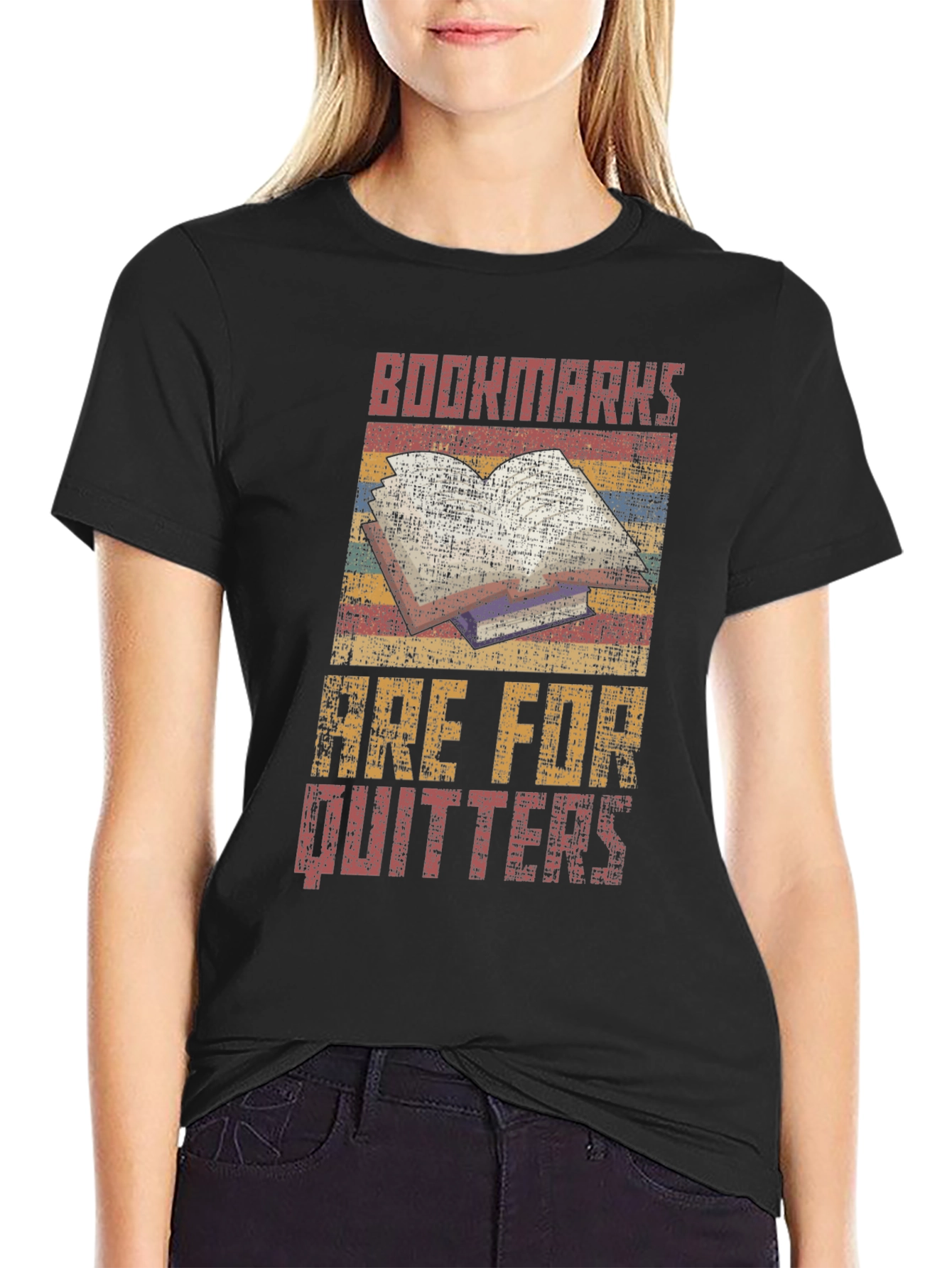 Bookworm Tee: Bookmarks Are For Quitters Novelty T-Shirt