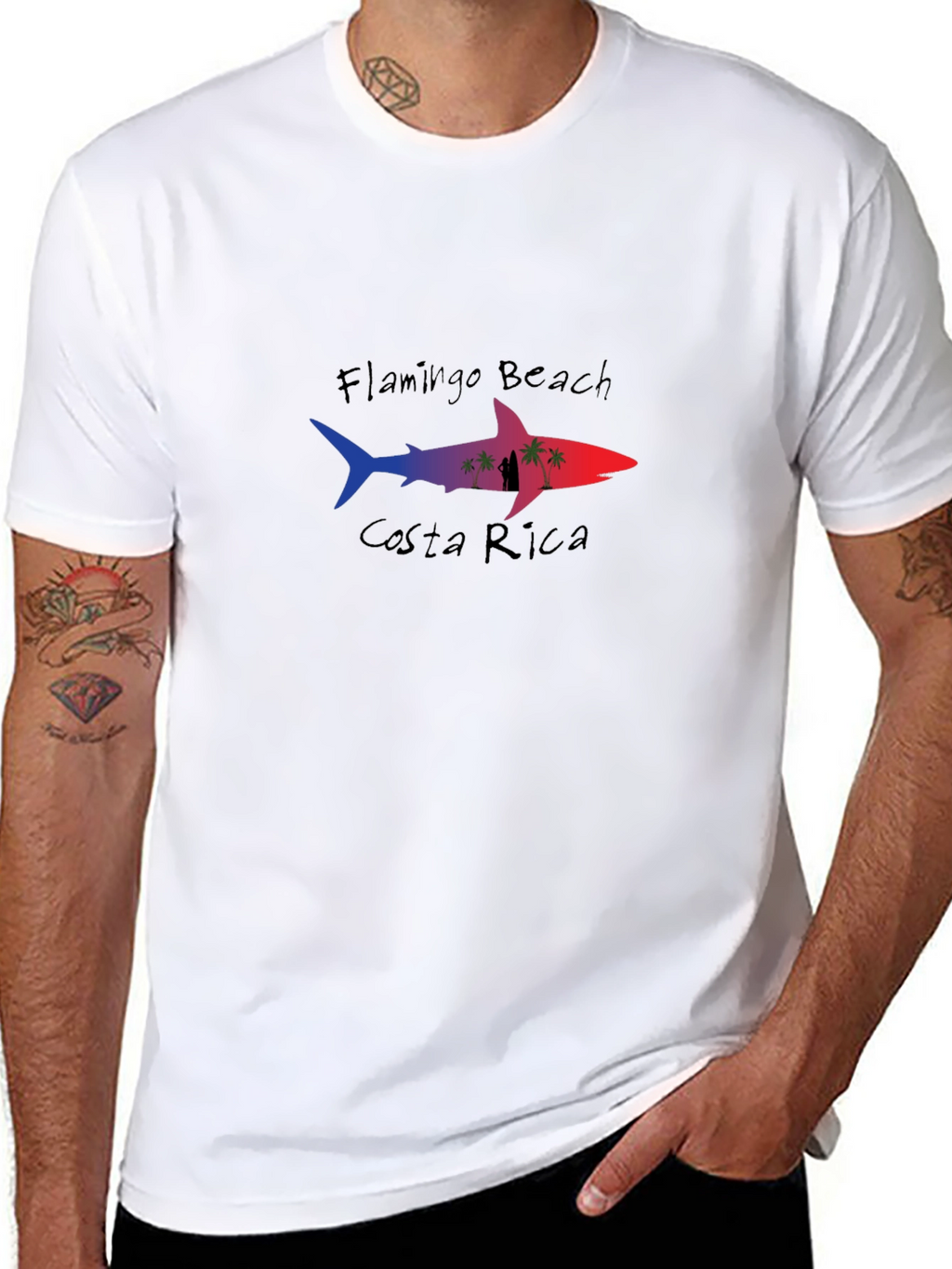 Flamingo Beach Costa Rica Shark T-Shirt
