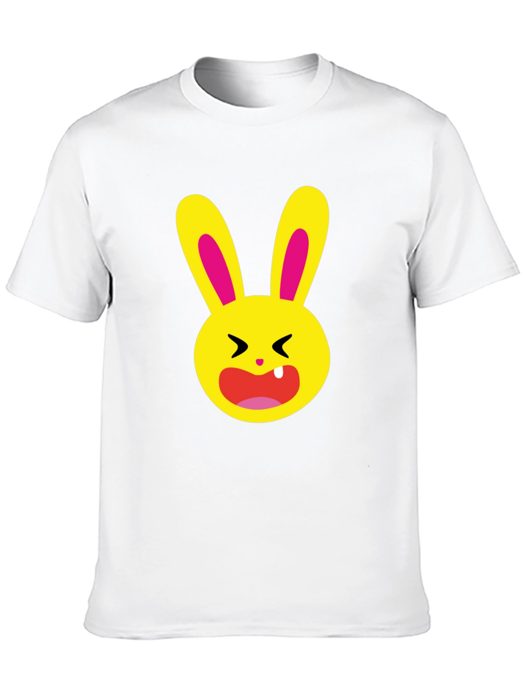 Funky Cartoon Bunny Graphic Tee - Black