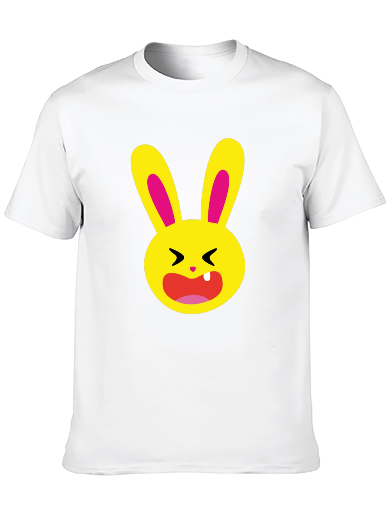 Funky Cartoon Bunny Graphic Tee - Black