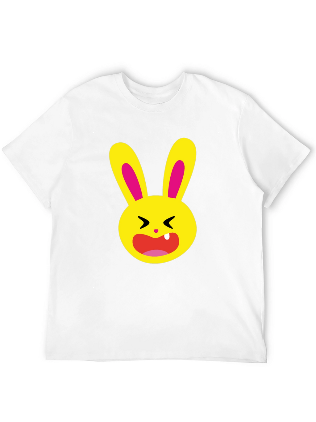 Funky Cartoon Bunny Graphic Tee - Black