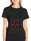 Red/Black Birds Graphic T-Shirt