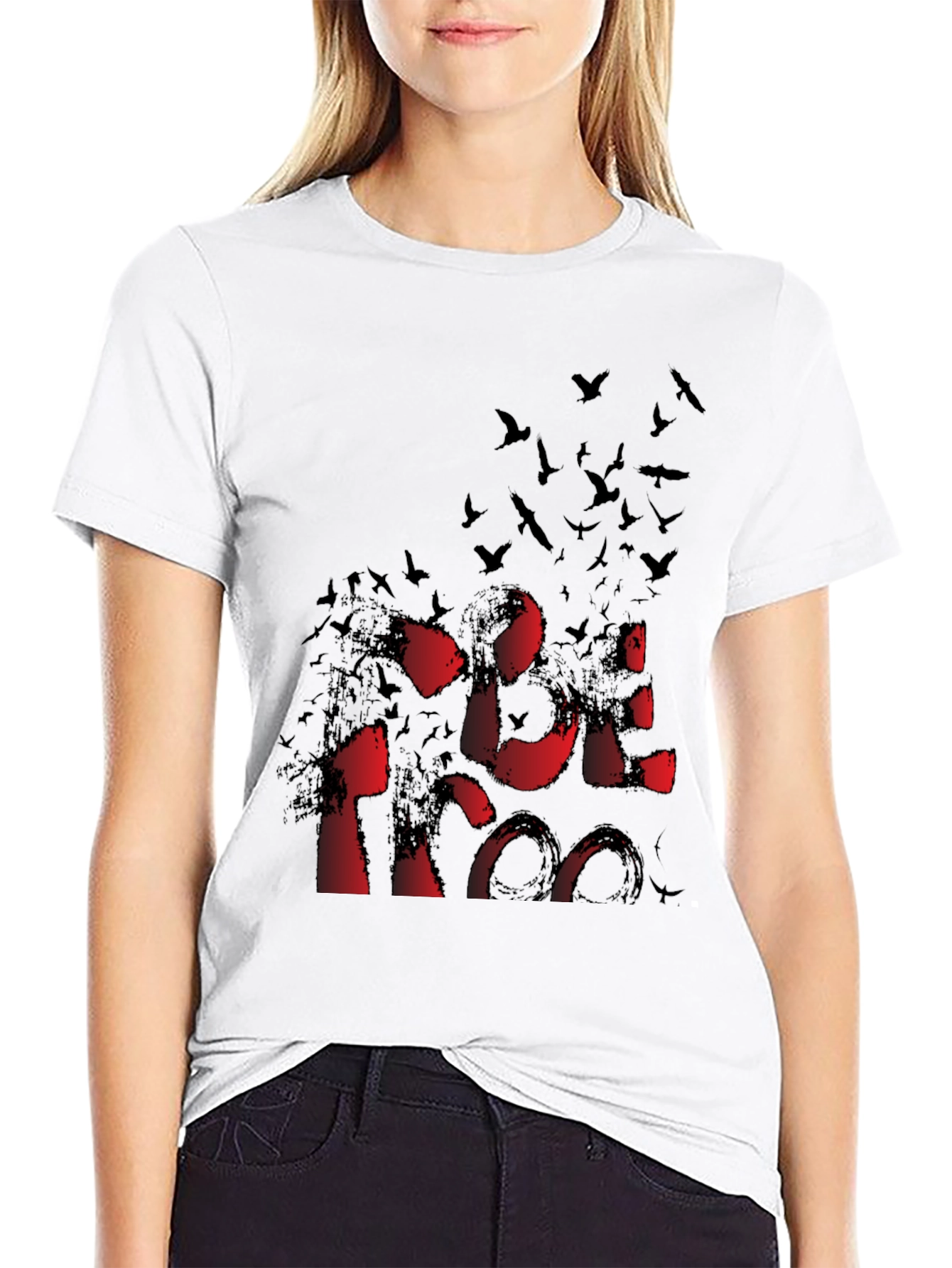 Red/Black Birds Graphic T-Shirt