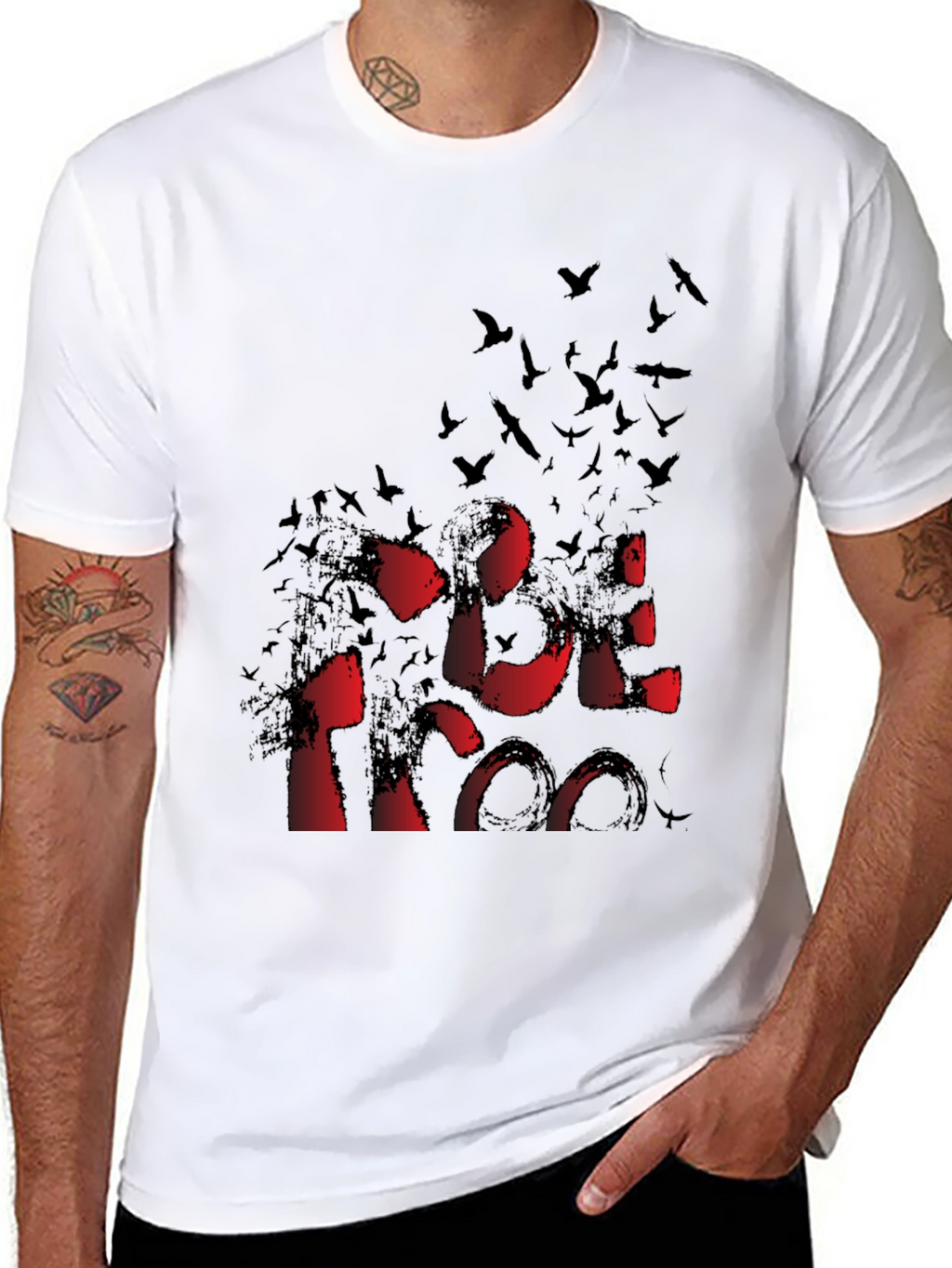 Red/Black Birds Graphic T-Shirt