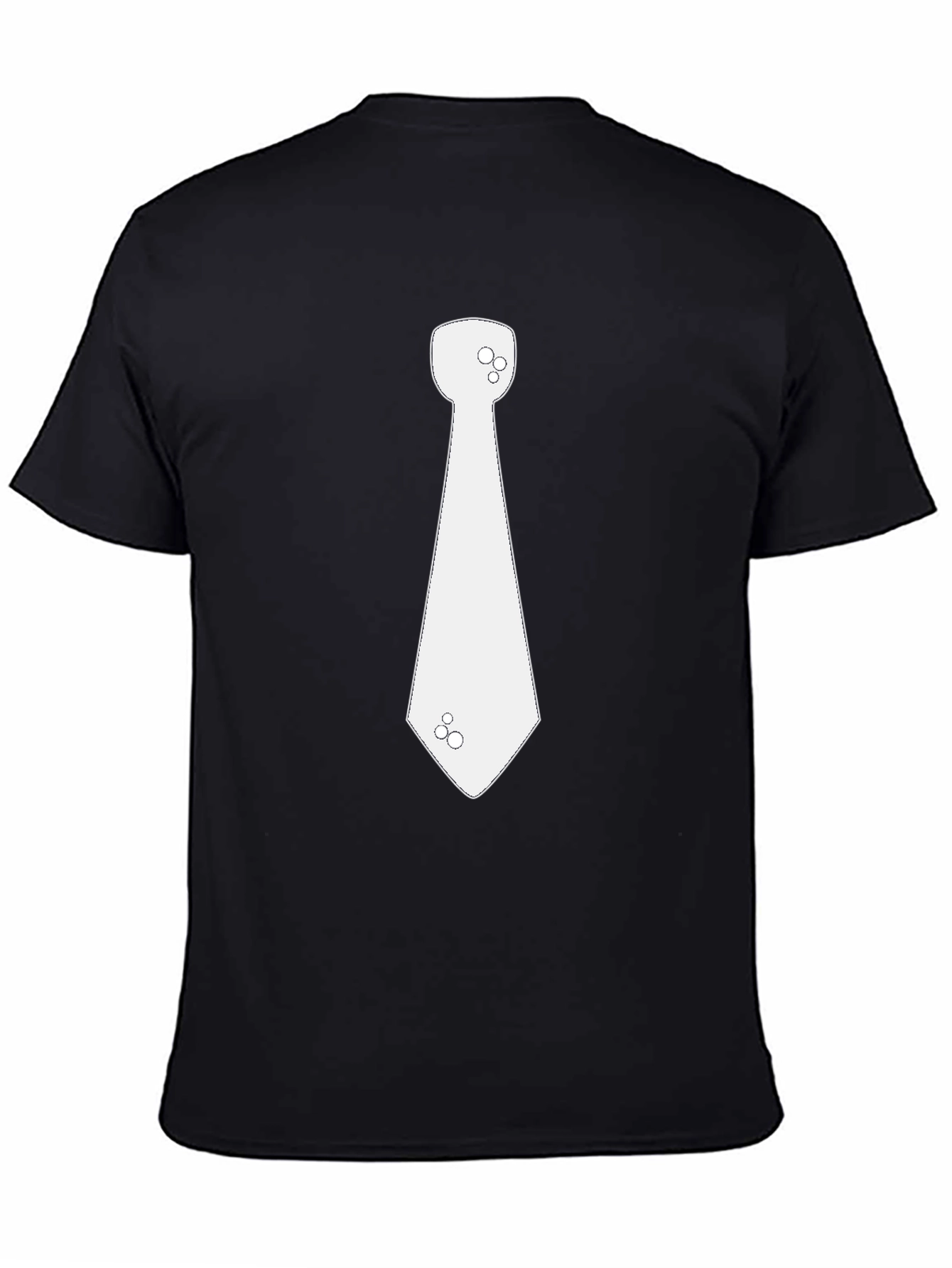 Mens Black T-Shirt with Novelty Necktie Graphic