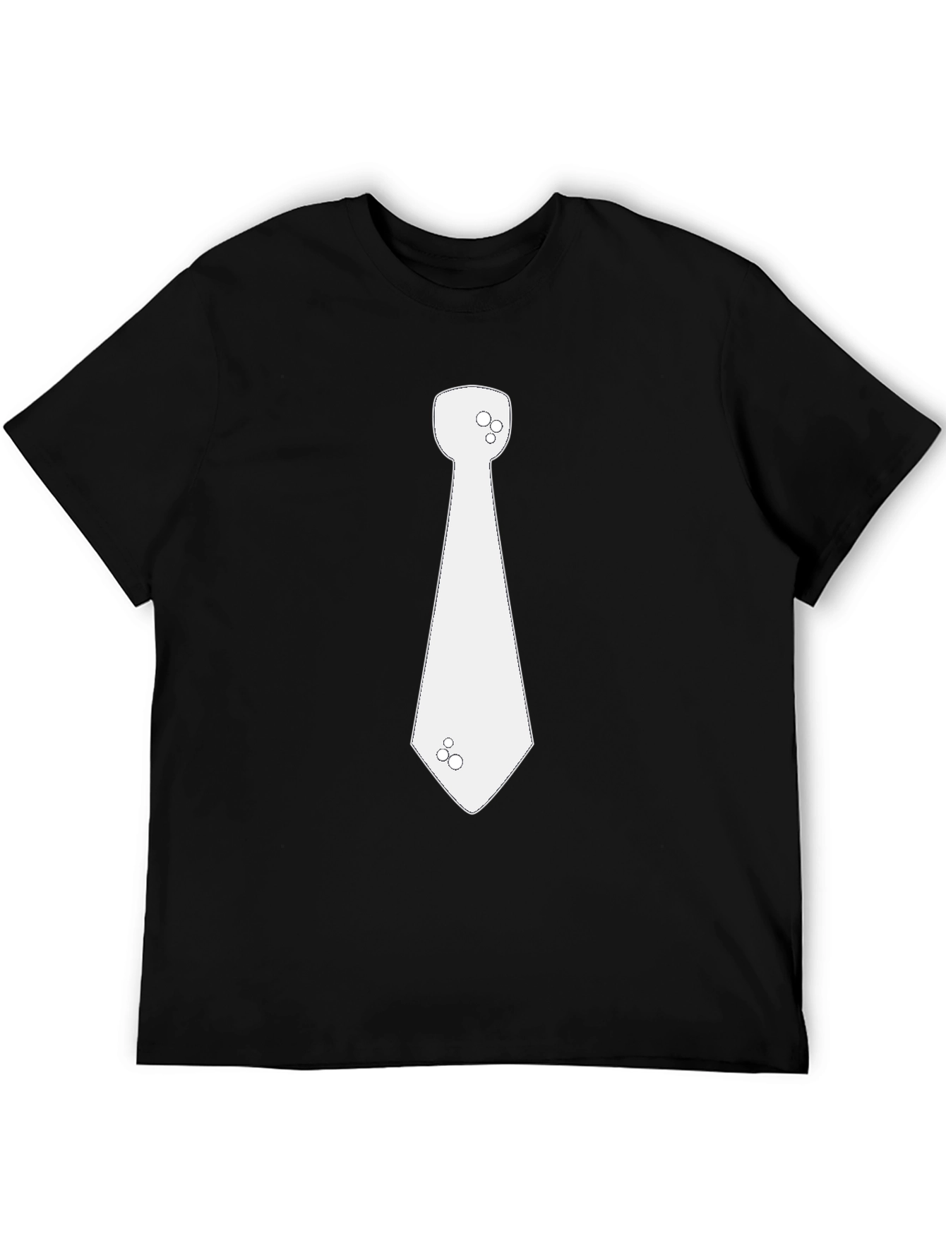 Mens Black T-Shirt with Novelty Necktie Graphic