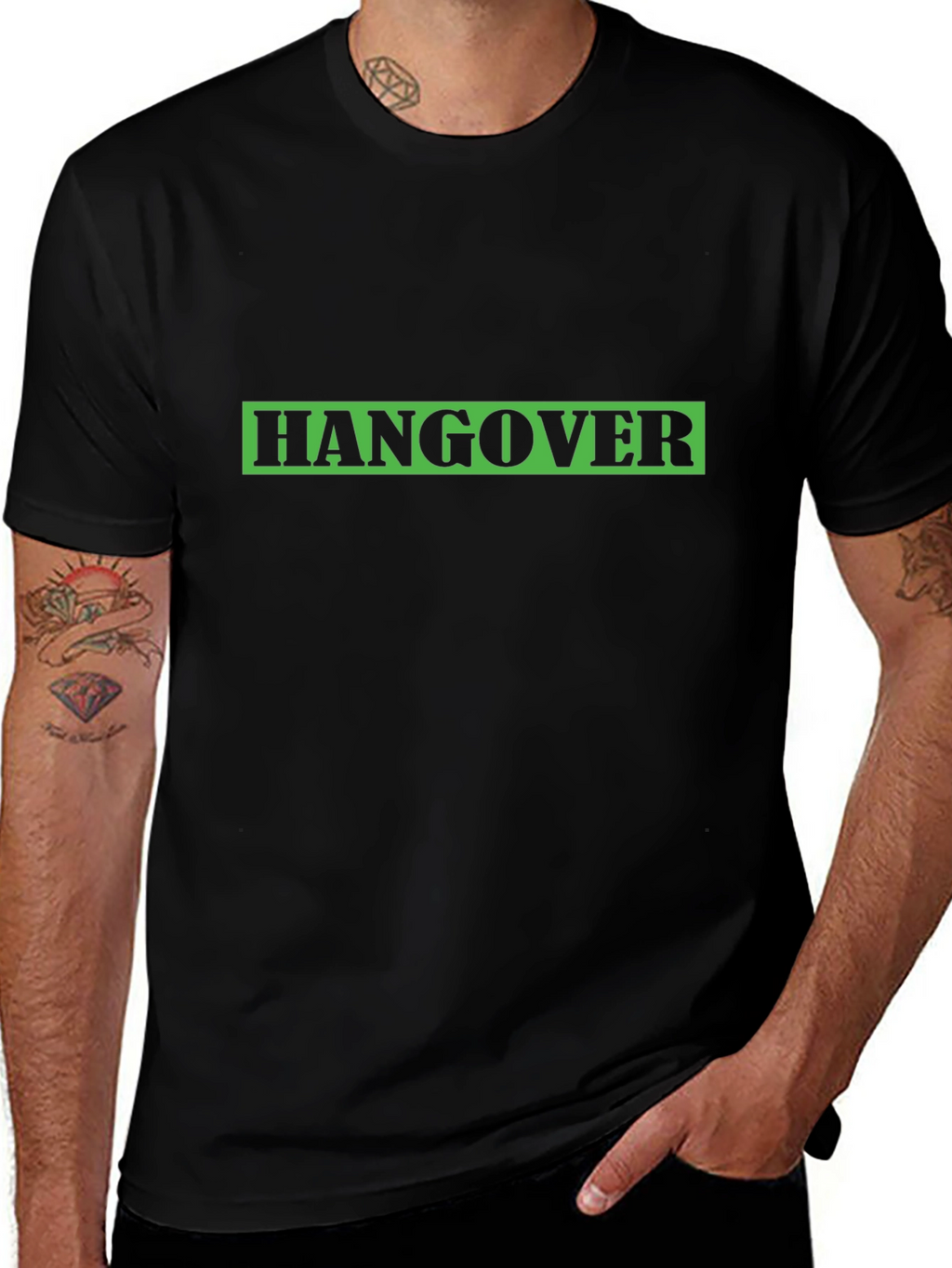 Hangover T-Shirt - Black Crew Neck Tee