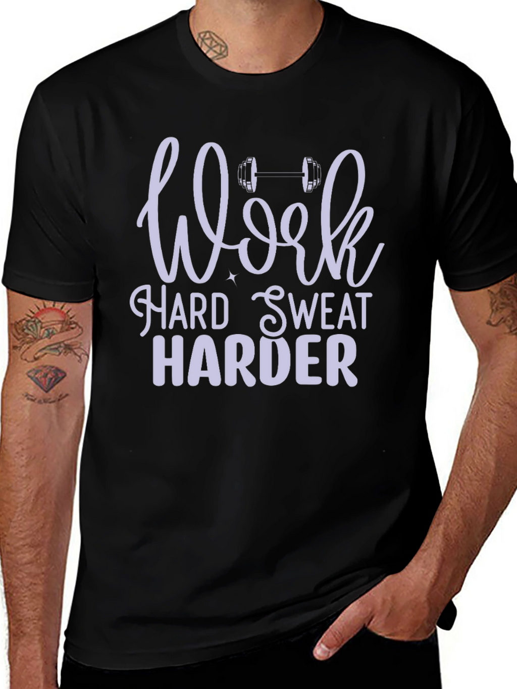 Work Harder Gym Motivation Black T-Shirt