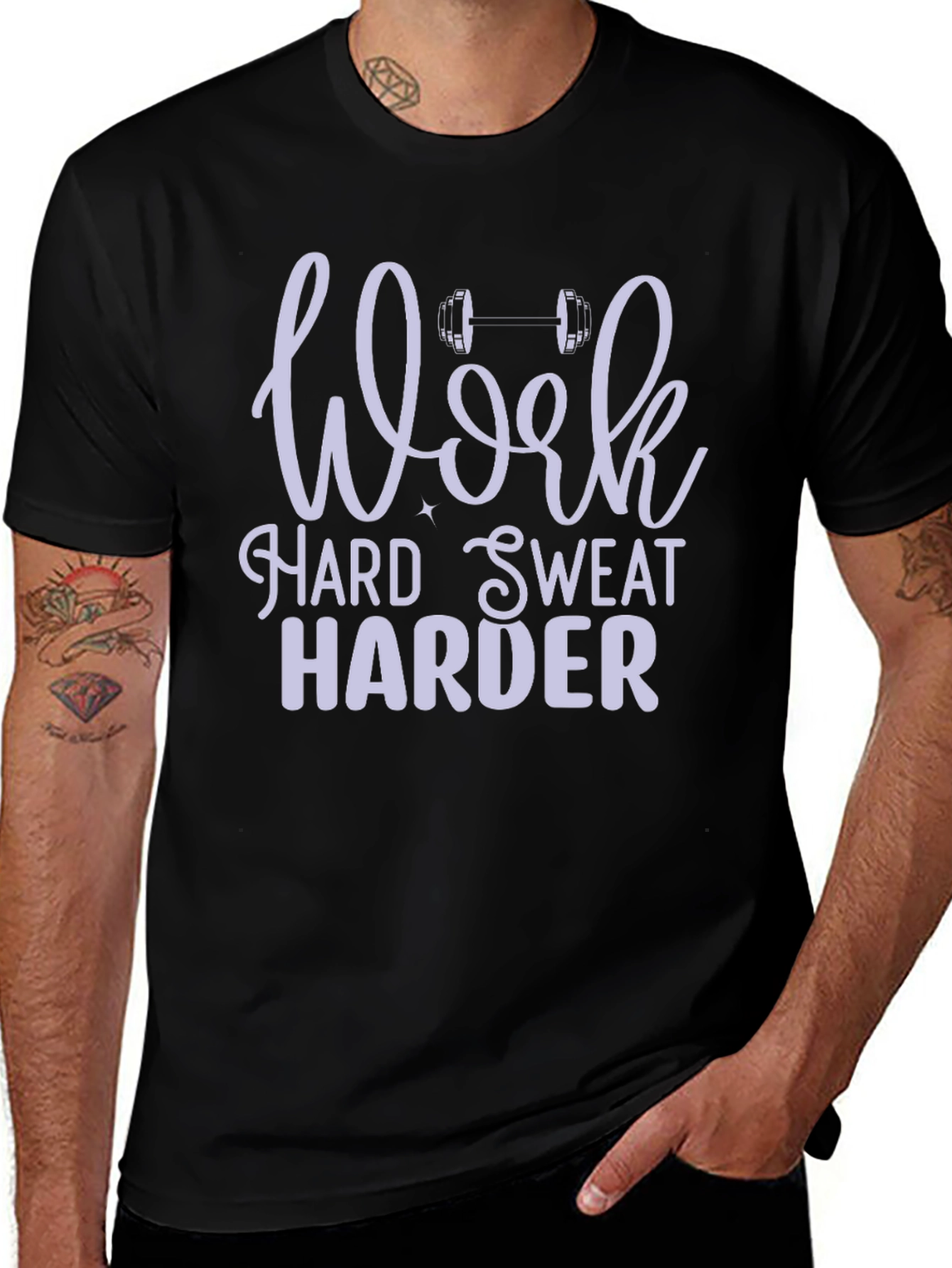 Work Harder Gym Motivation Black T-Shirt