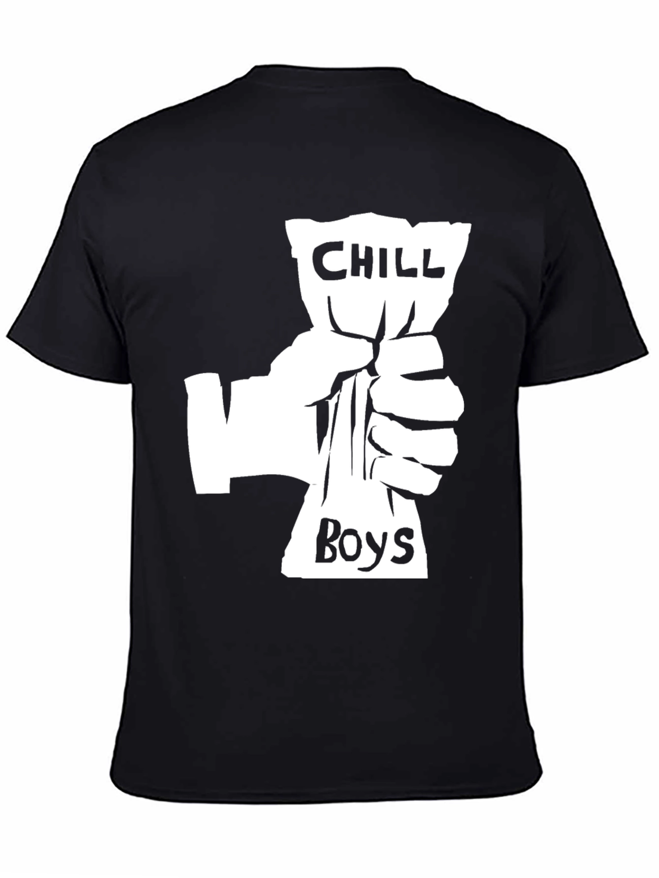 Chill Boys Graphic T-Shirt - Black Crew Neck Tee