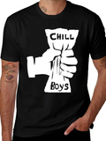 Chill Boys Graphic T-Shirt - Black Crew Neck Tee