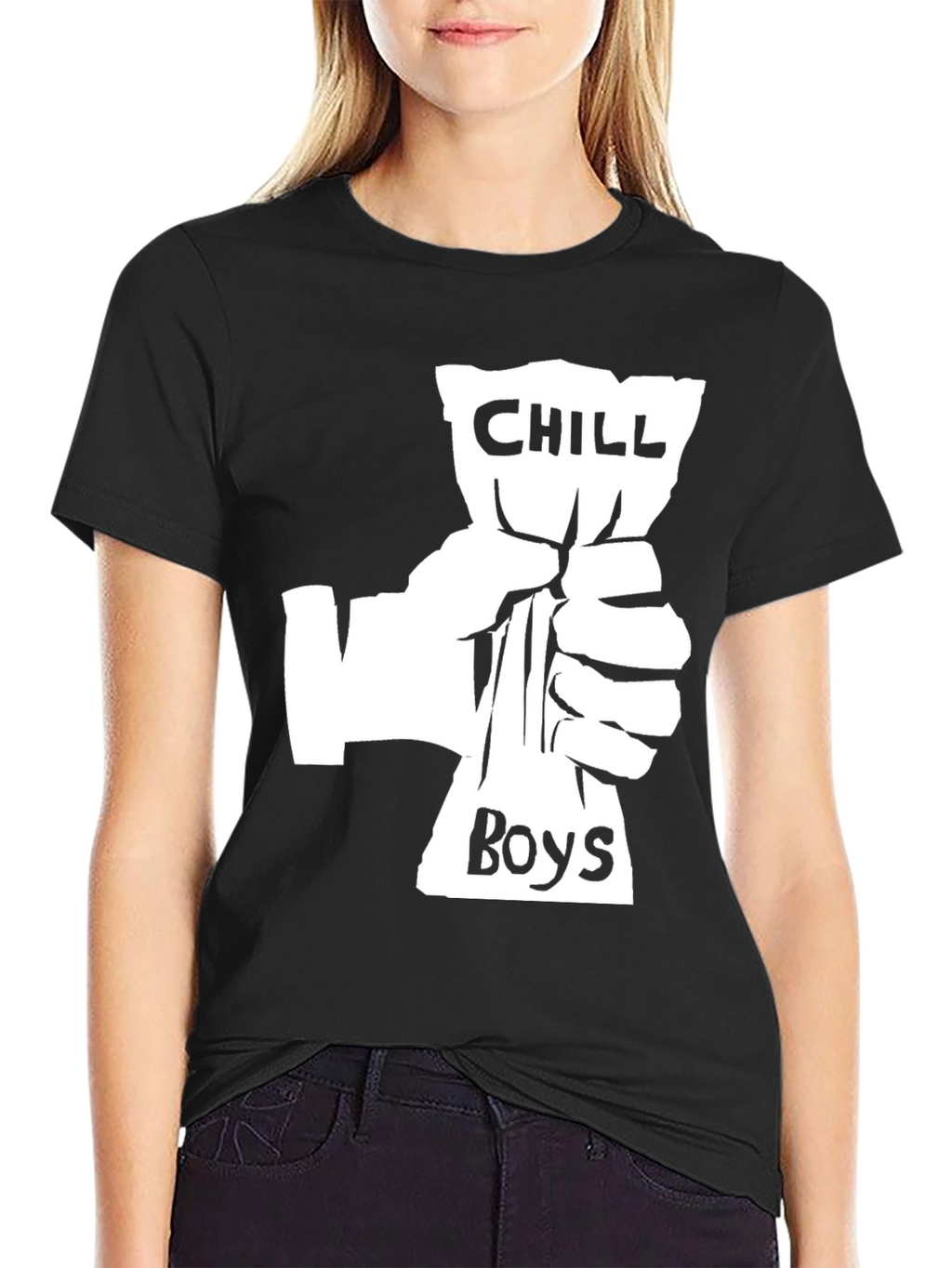 Chill Boys Graphic T-Shirt - Black Crew Neck Tee