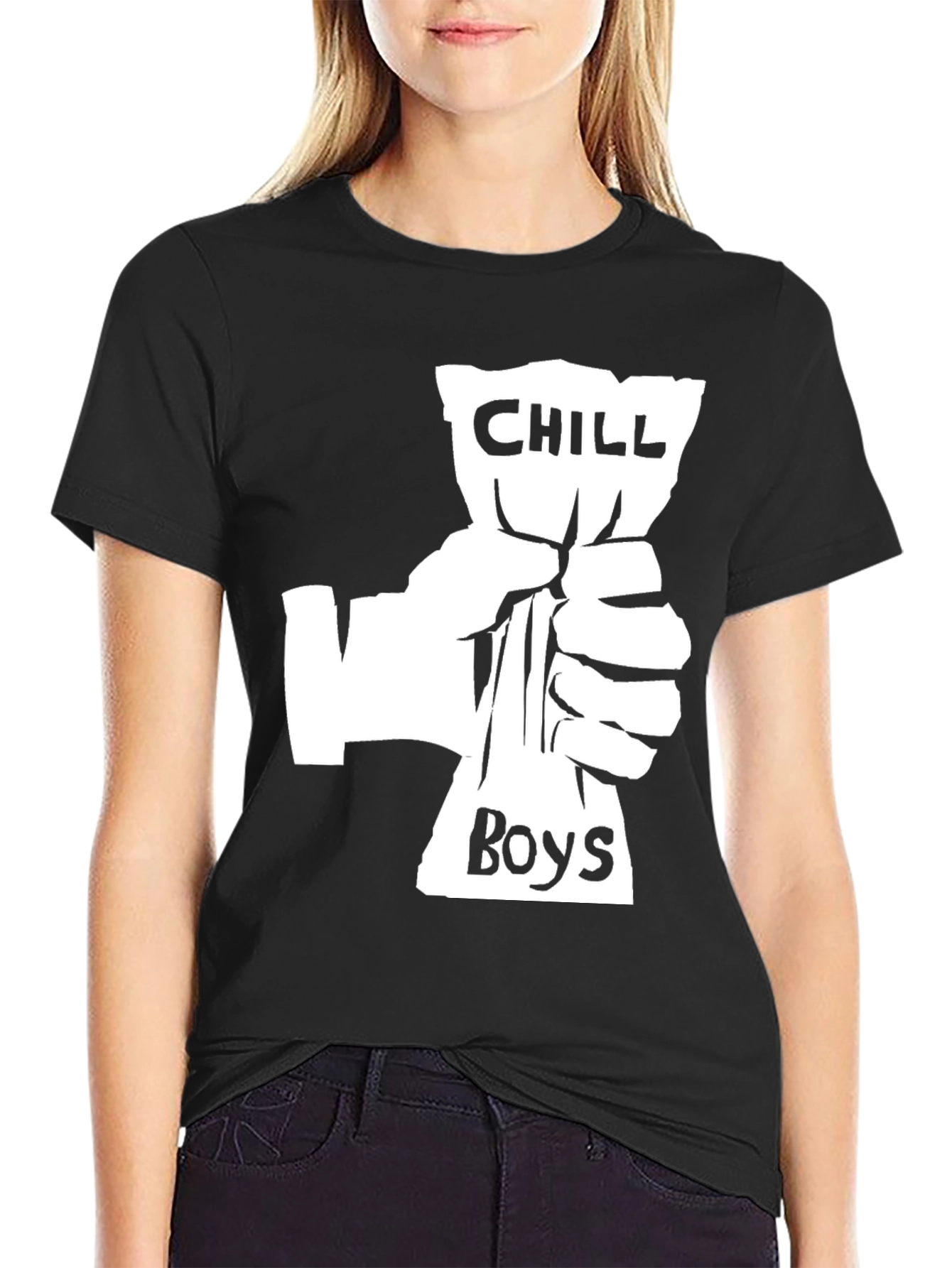Chill Boys Graphic T-Shirt - Black Crew Neck Tee
