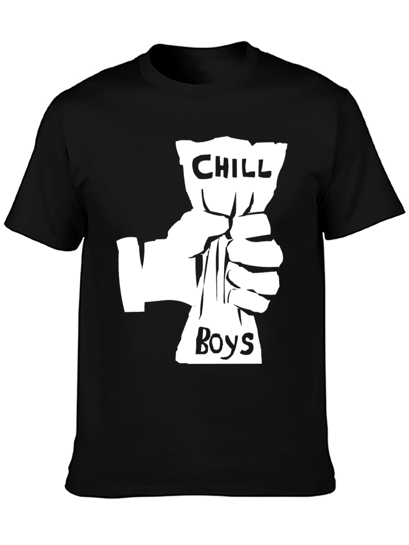 Chill Boys Graphic T-Shirt - Black Crew Neck Tee