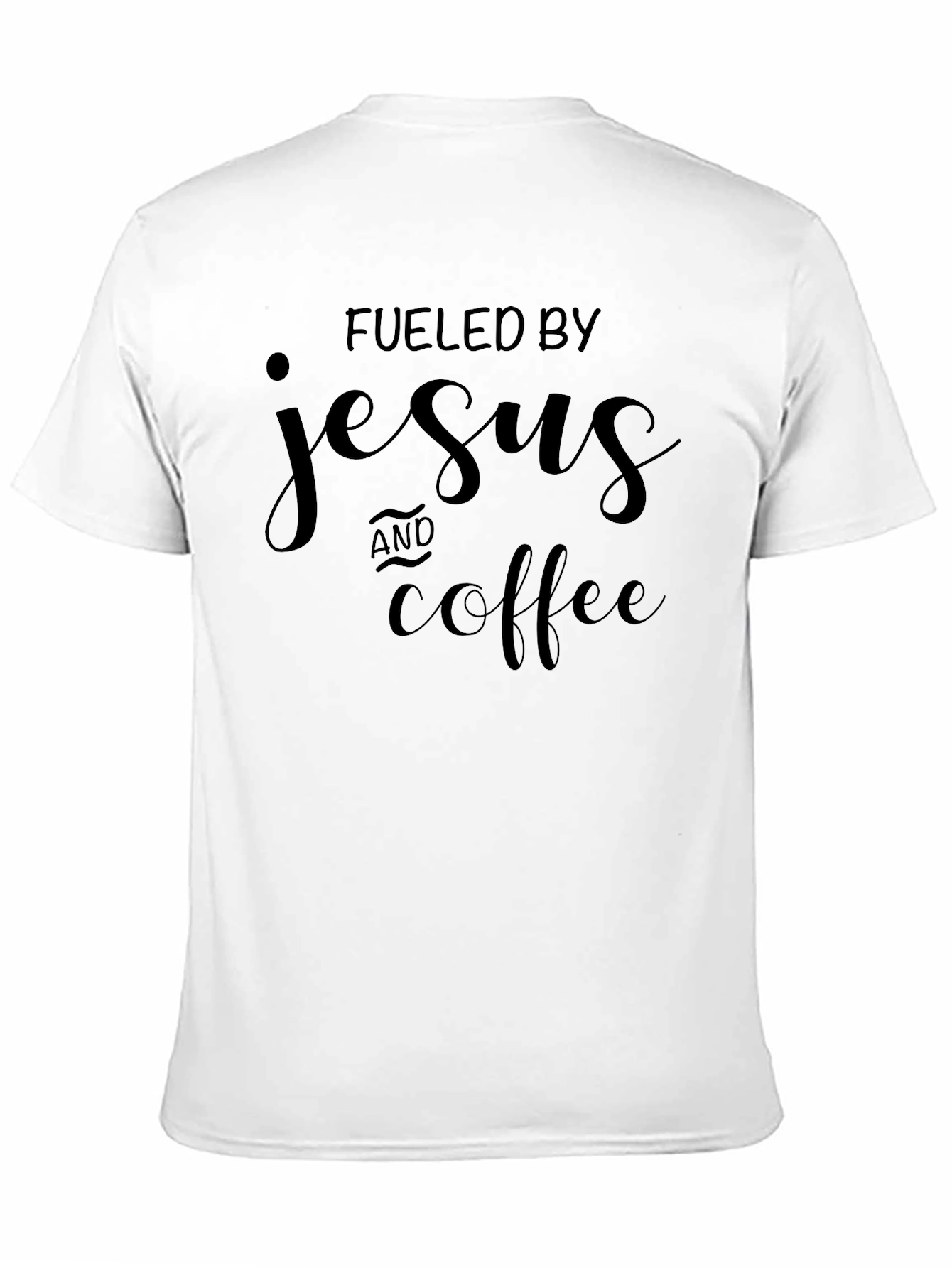Fueled By Jesus & Coffee Black Graphic T-Shirt