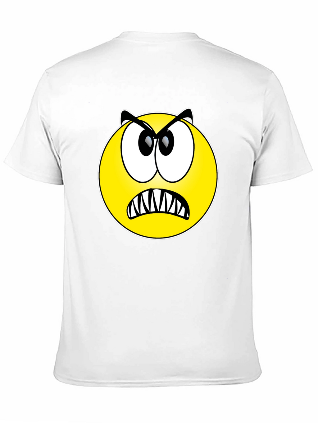 Angry Emoji Graphic Tee - Black Cotton T-Shirt