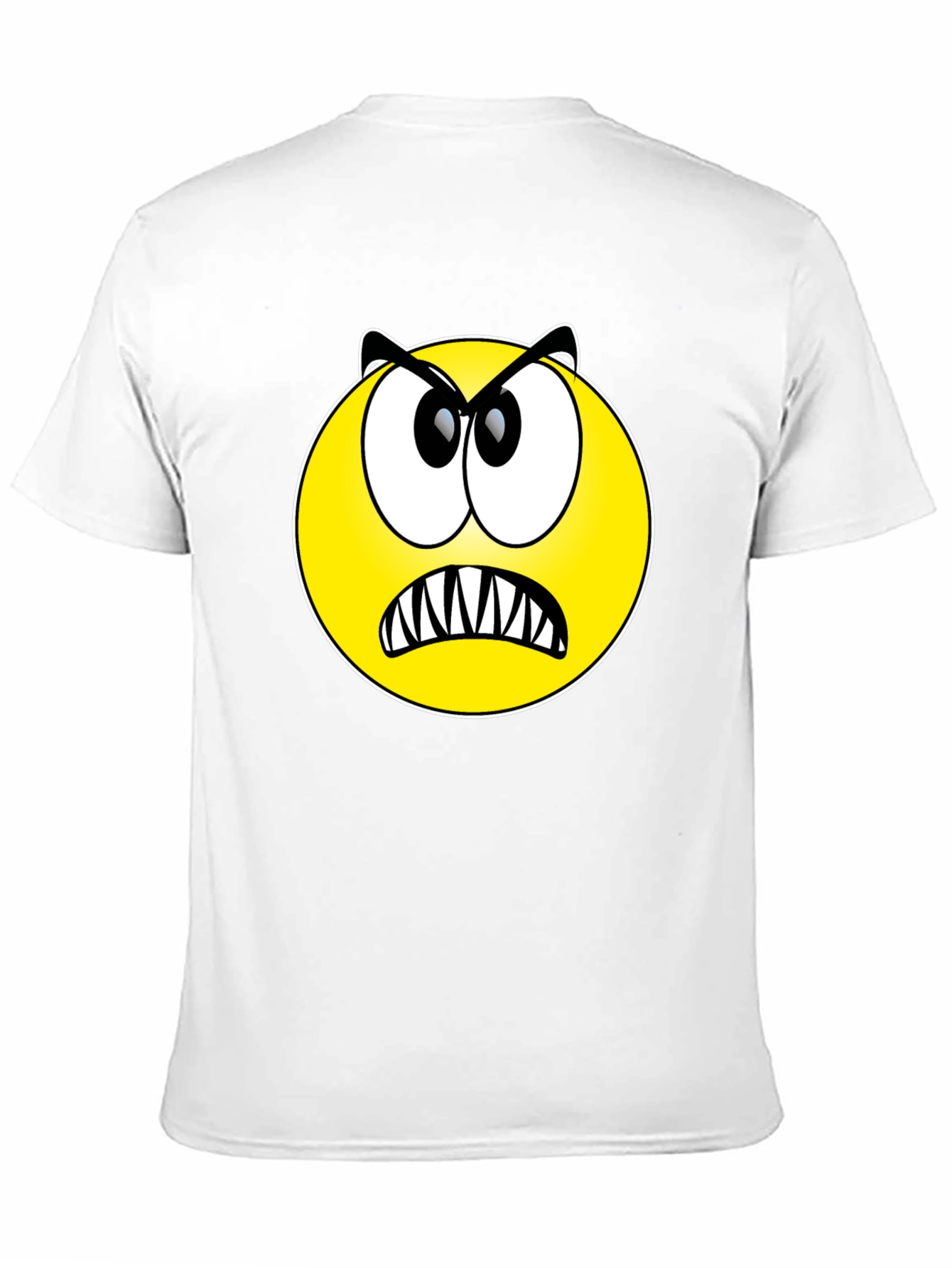 Angry Emoji Graphic Tee - Black Cotton T-Shirt
