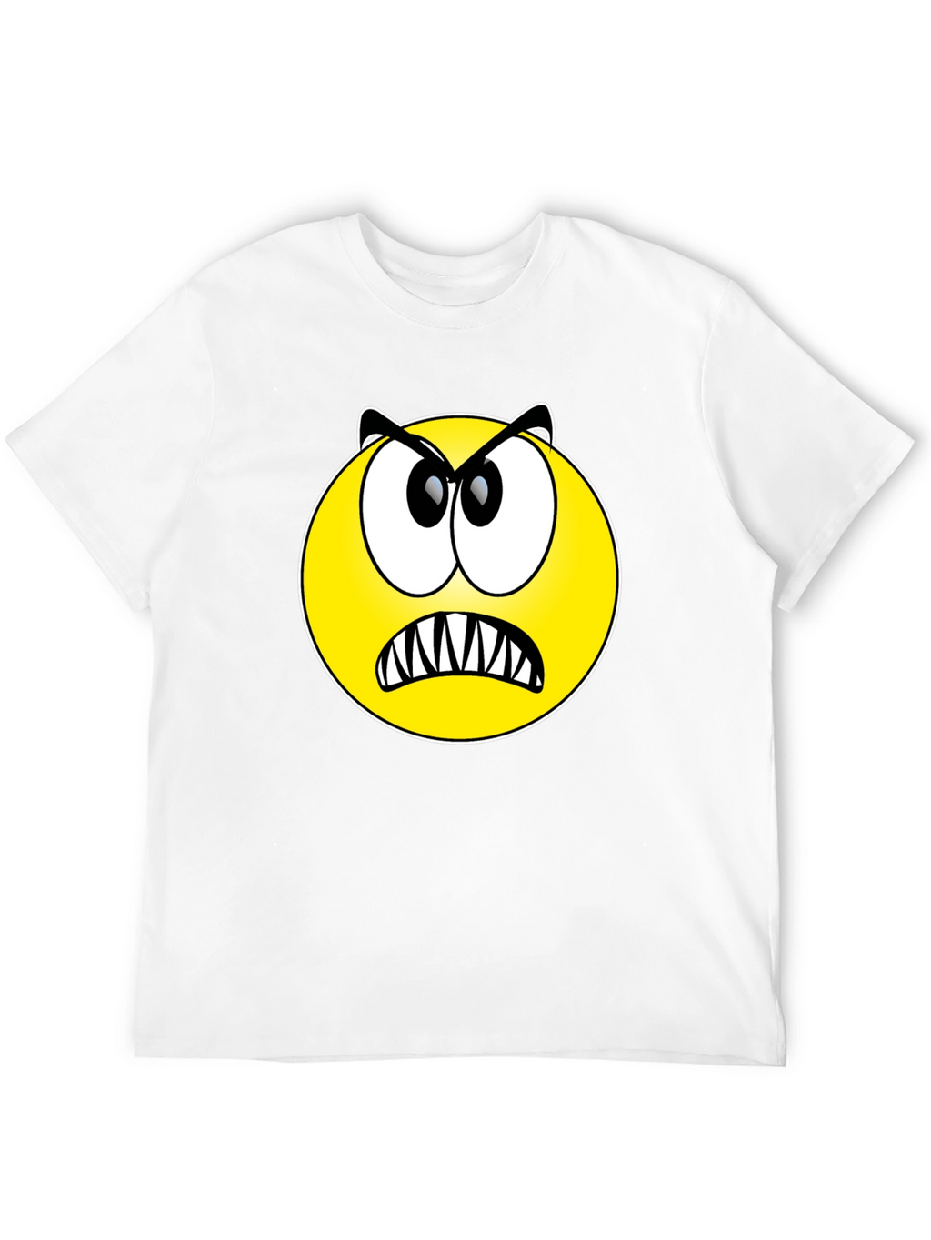 Angry Emoji Graphic Tee - Black Cotton T-Shirt