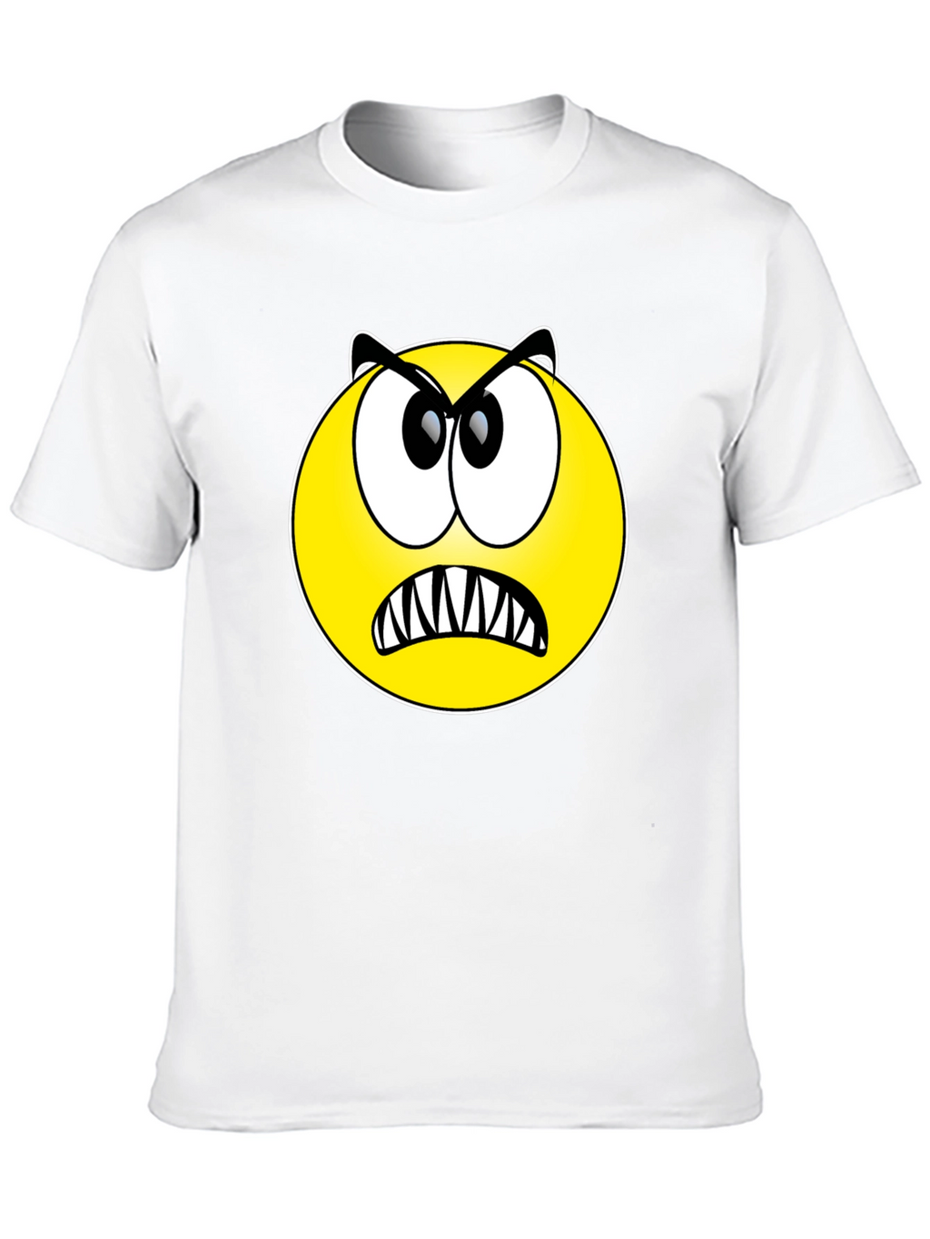 Angry Emoji Graphic Tee - Black Cotton T-Shirt