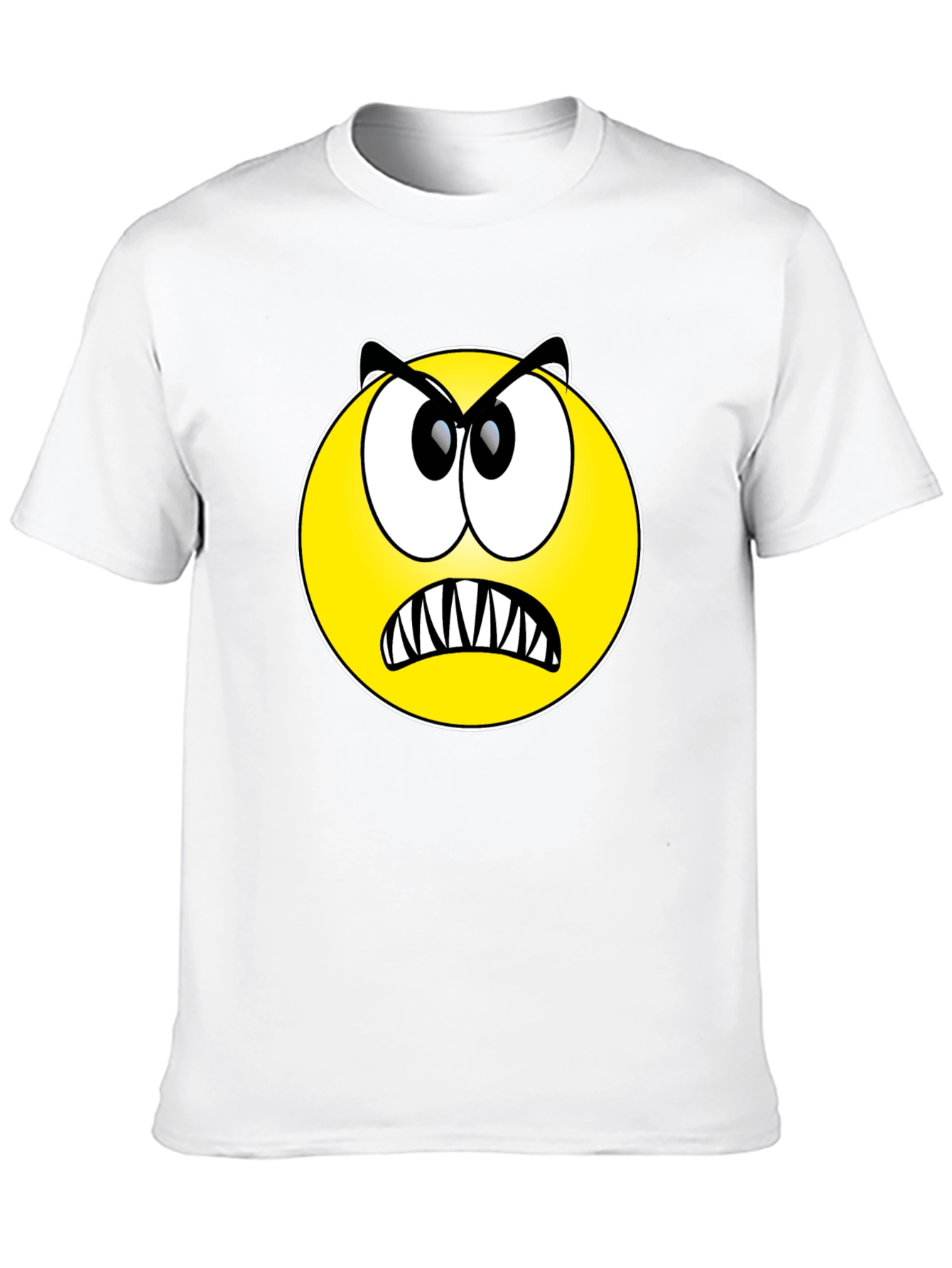 Angry Emoji Graphic Tee - Black Cotton T-Shirt